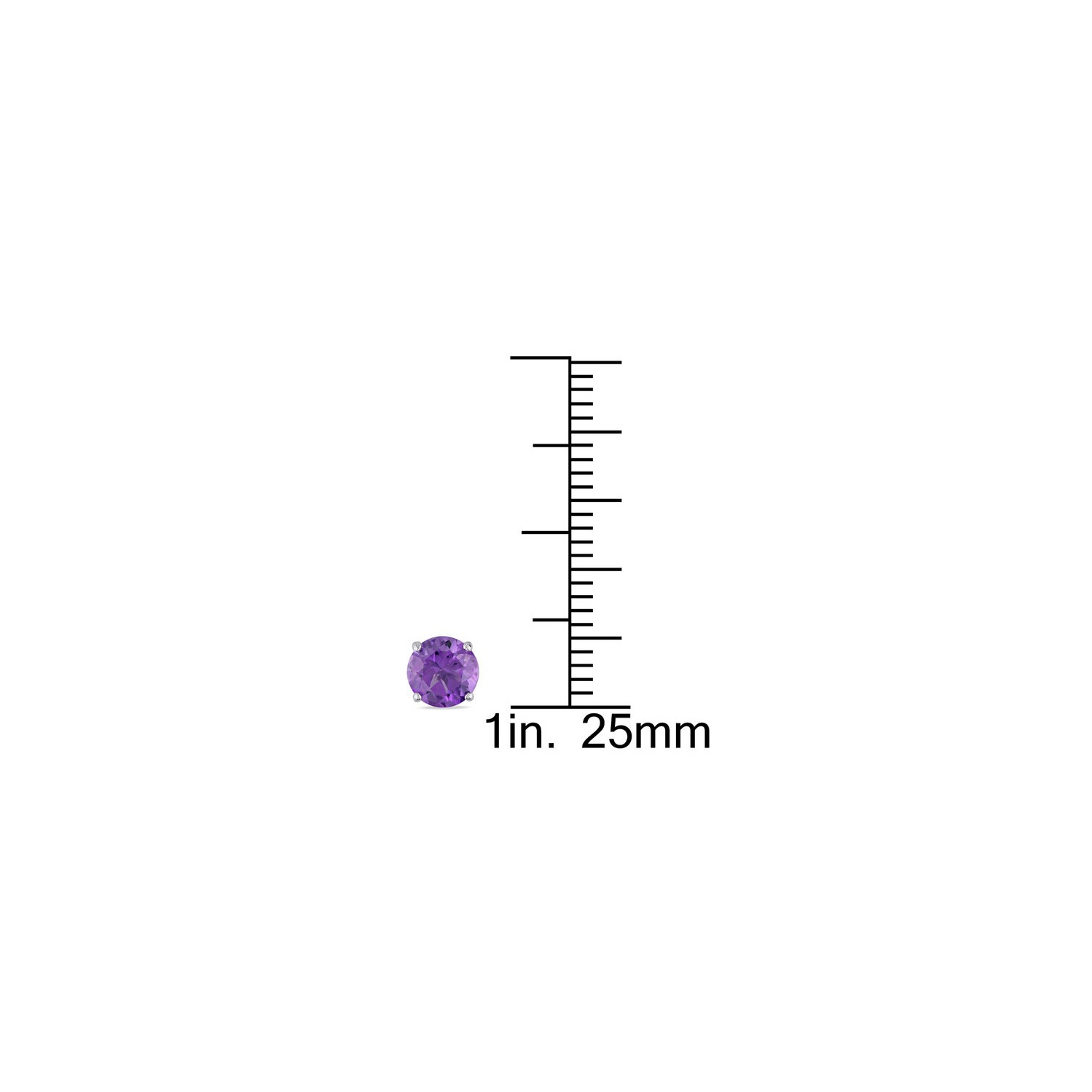 4/5 Carat Amethyst Solitaire Stud Earrings in 10K White Gold