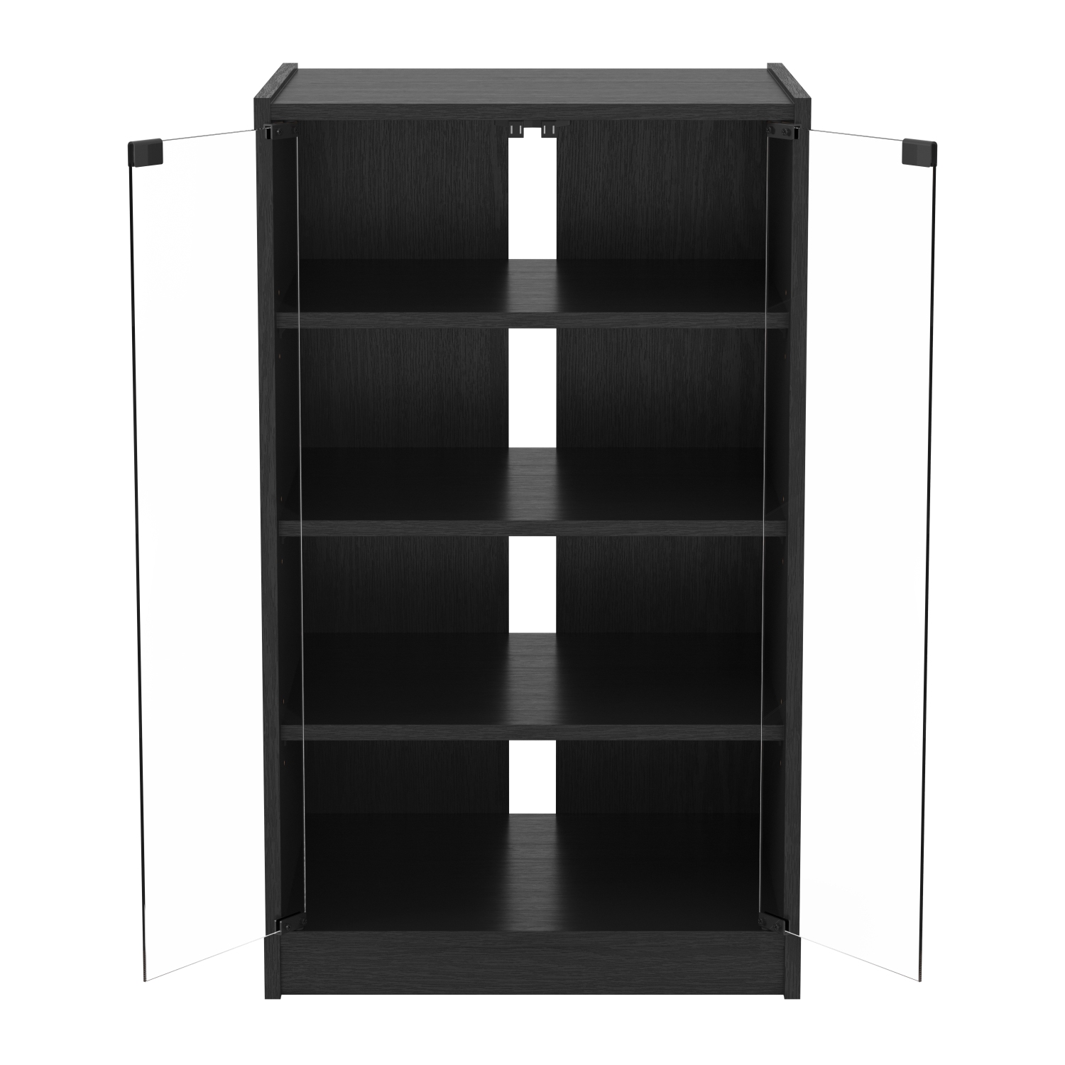 CorLiving Cranley Media Cabinet with Glass Doors - Versatile CD Storage Cabinet, Stereo Stand, DVD Storage Cabinets, Media Console Cabinet, 21" Black