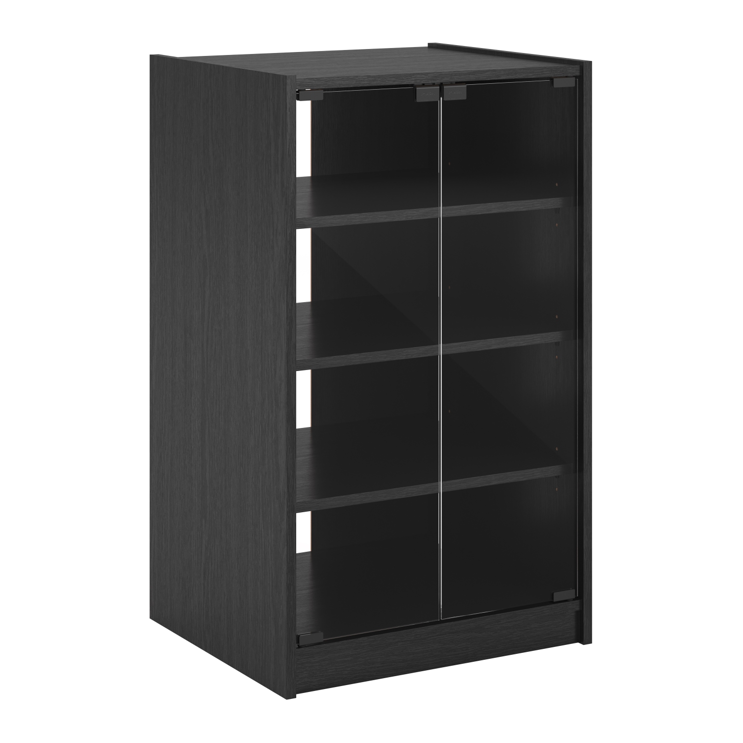 CorLiving Cranley Media Cabinet with Glass Doors - Versatile CD Storage Cabinet, Stereo Stand, DVD Storage Cabinets, Media Console Cabinet, 21" Black
