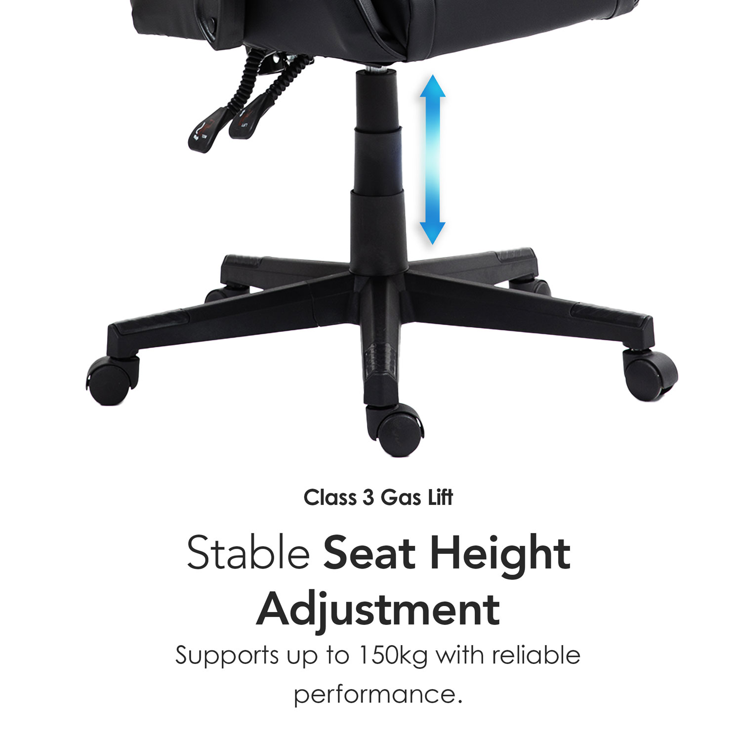 Fauteuil de jeu ergonomique à dossier haut en similicuir Tachi de Naz - Noir