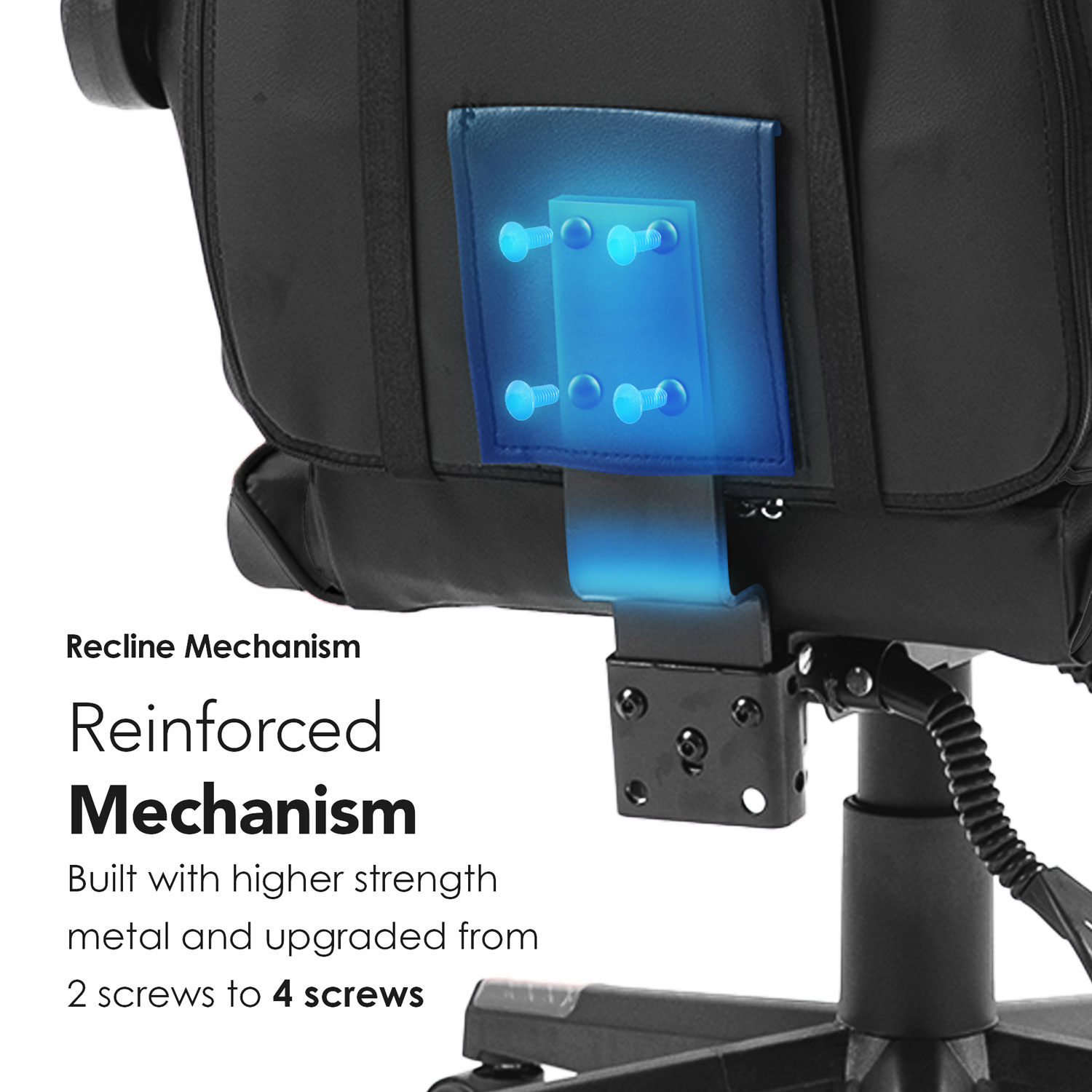 Fauteuil de jeu ergonomique à dossier haut en similicuir Tachi de Naz - Noir