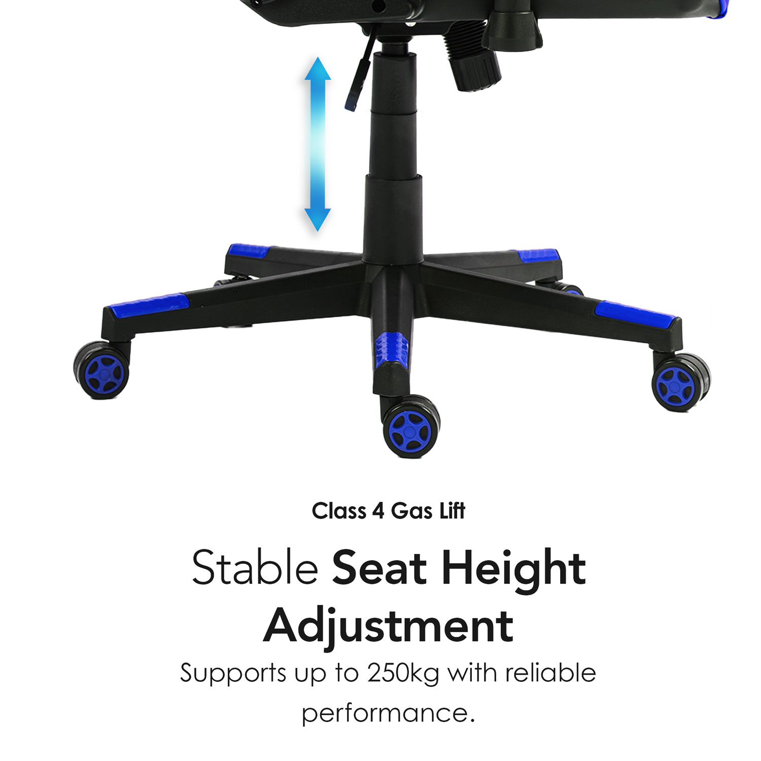 Fauteuil de jeu ergonomique à dossier haut en similicuir Gladius de Naz - Bleu