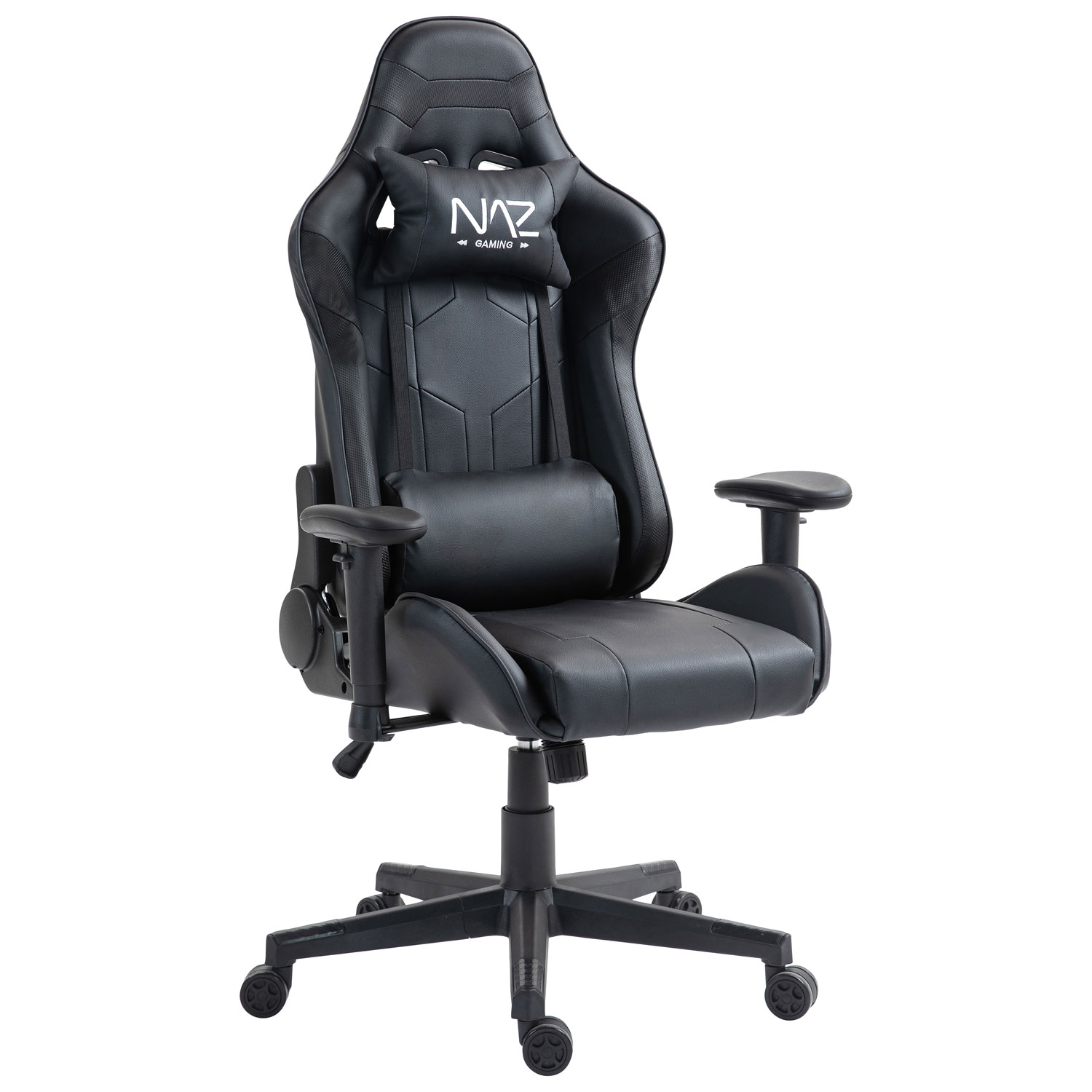 Fauteuil de jeu ergonomique à dossier haut en similicuir Gladius de Naz - Noir