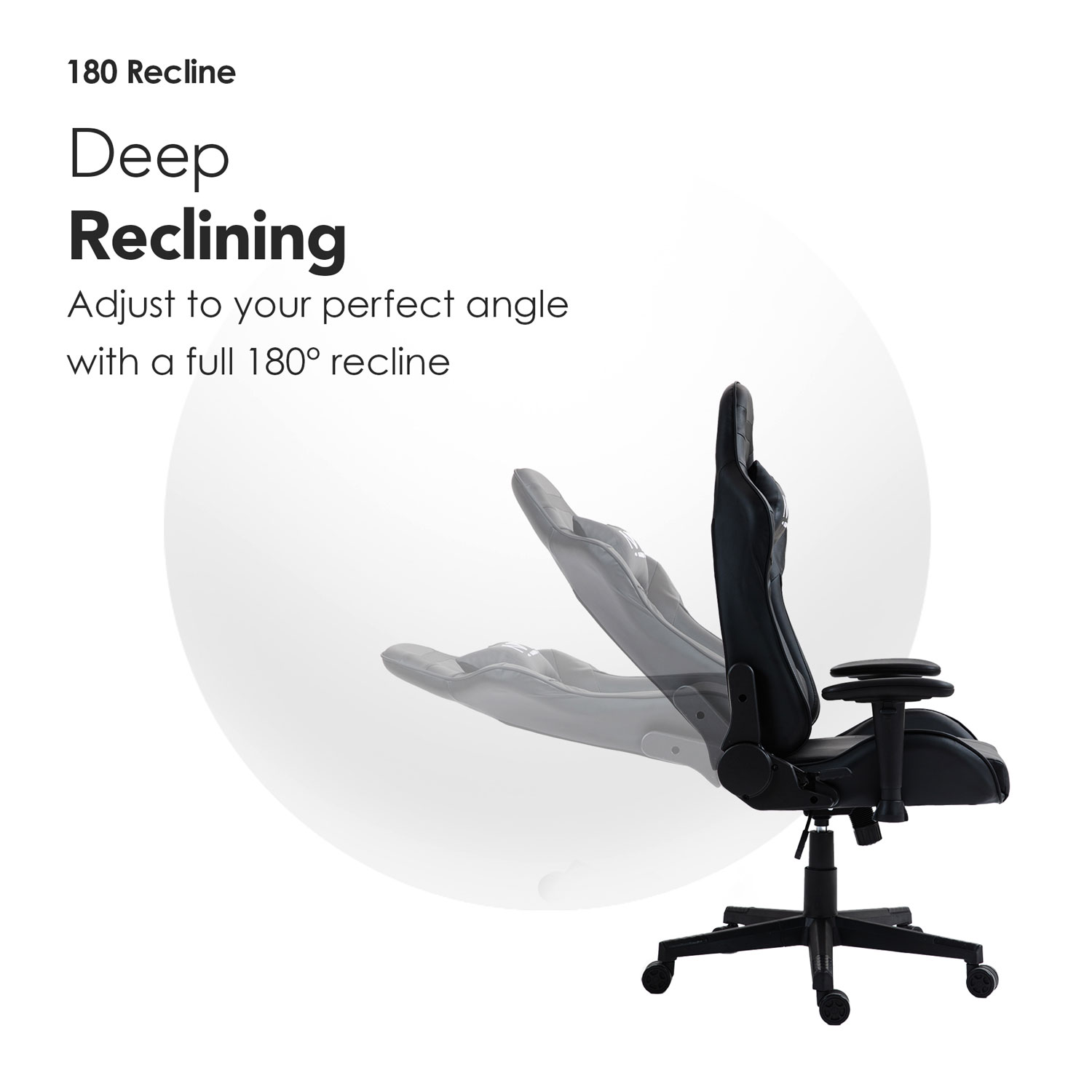 Fauteuil de jeu ergonomique à dossier haut en similicuir Gladius de Naz - Noir