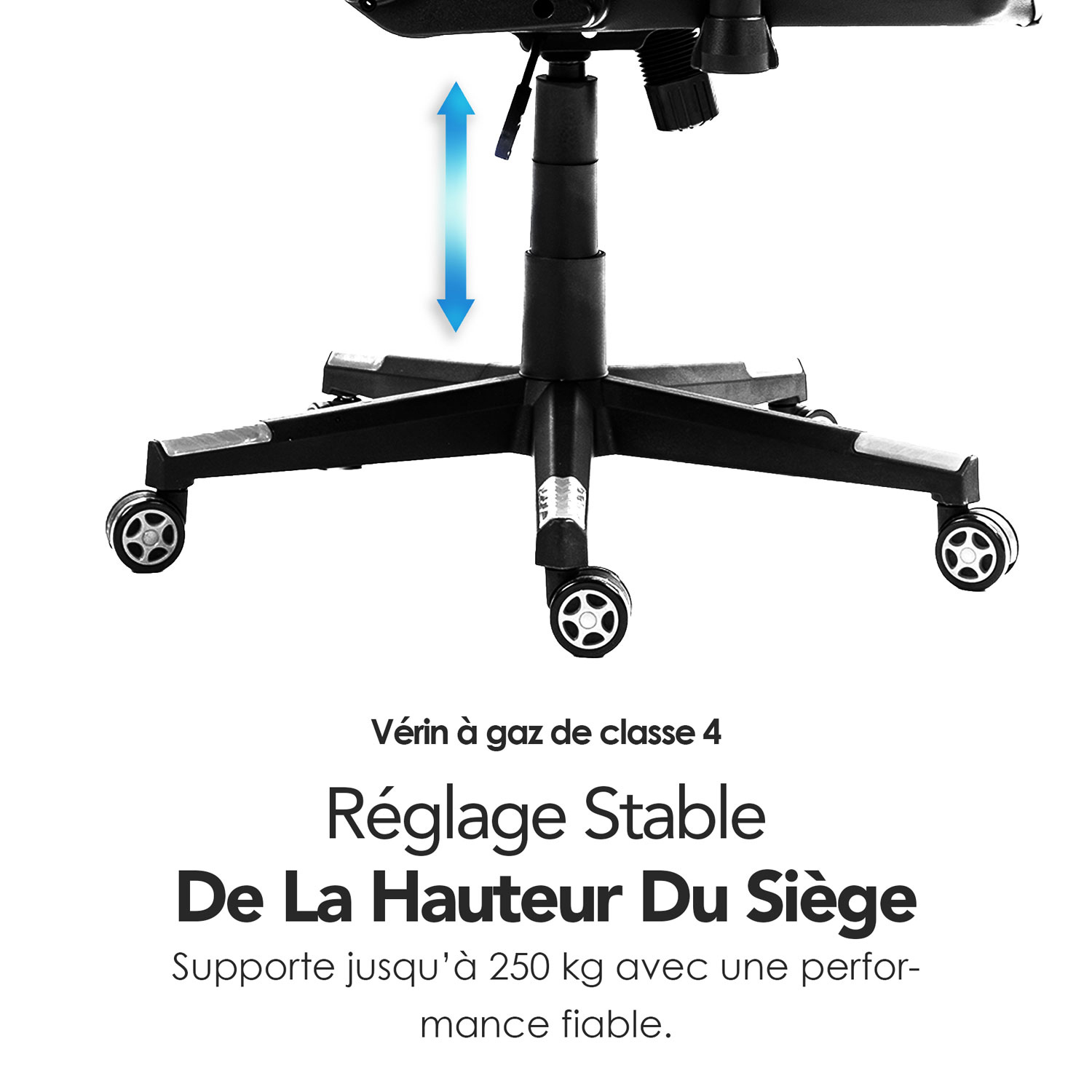 Fauteuil de jeu ergonomique à dossier haut en similicuir Gladius de Naz - Noir/Blanc