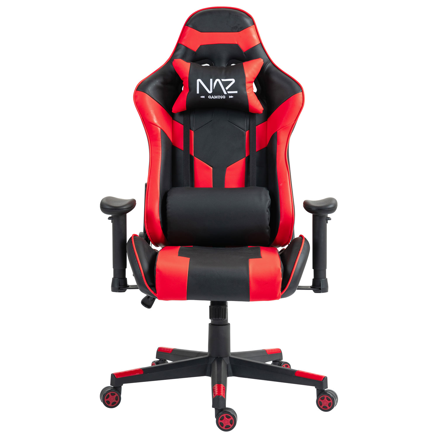 Fauteuil de jeu ergonomique à dossier haut en similicuir Gladius de Naz - Rouge