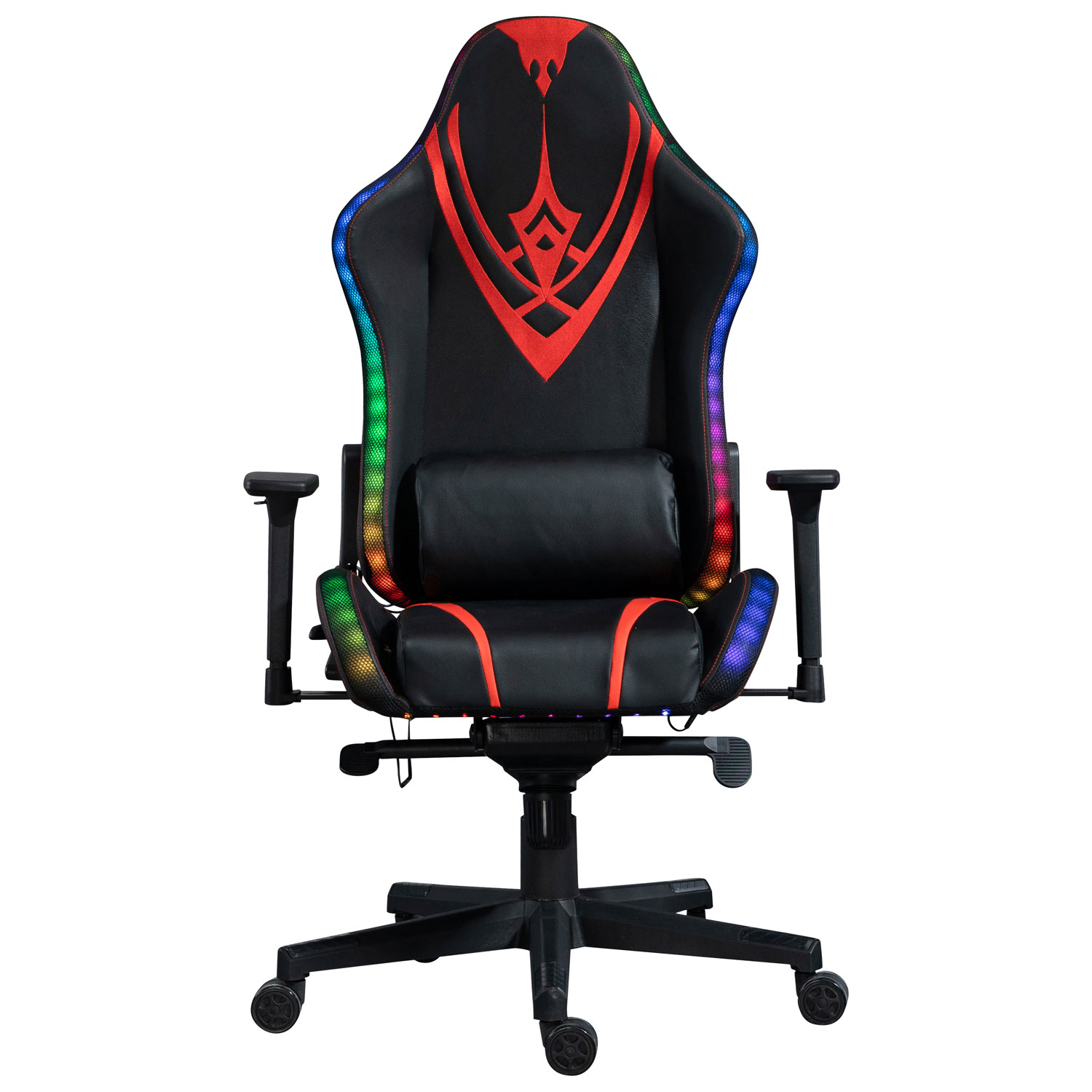 Naz Excalibur Ergonomic High-Back Faux Leather Gaming Chair with RGB LED Lights - Black