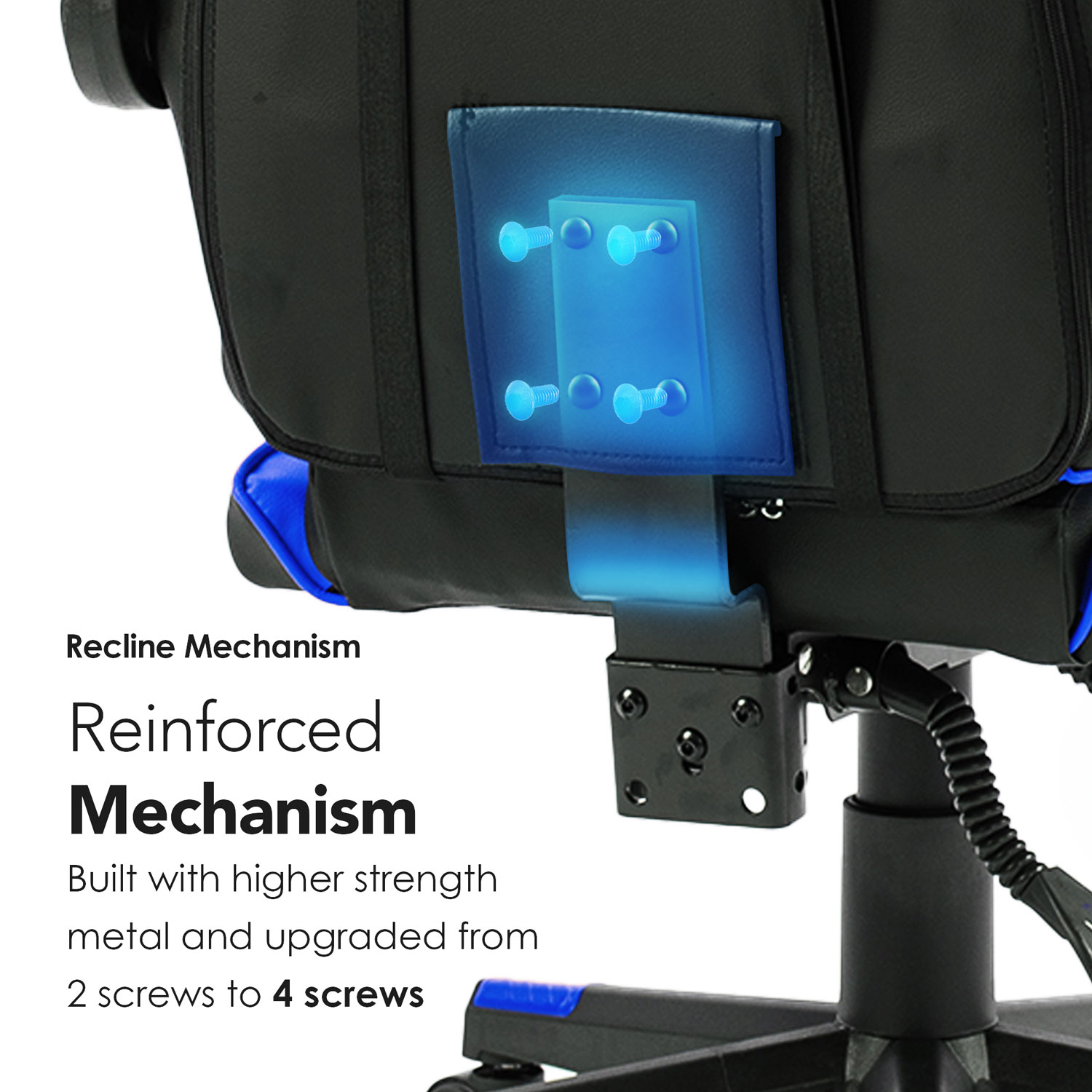 Fauteuil de jeu ergonomique à dossier haut en similicuir Tachi de Naz - Bleu