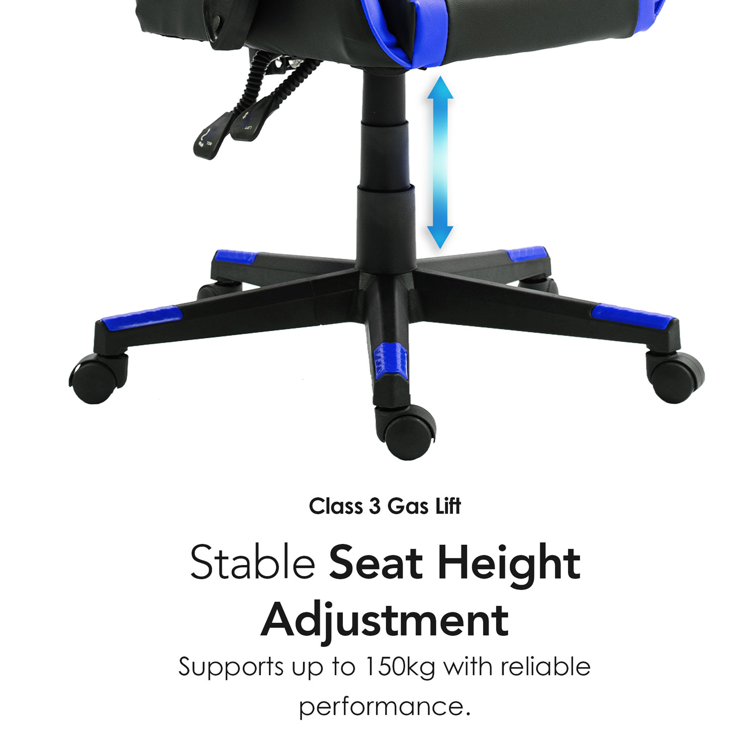 Fauteuil de jeu ergonomique à dossier haut en similicuir Tachi de Naz - Bleu