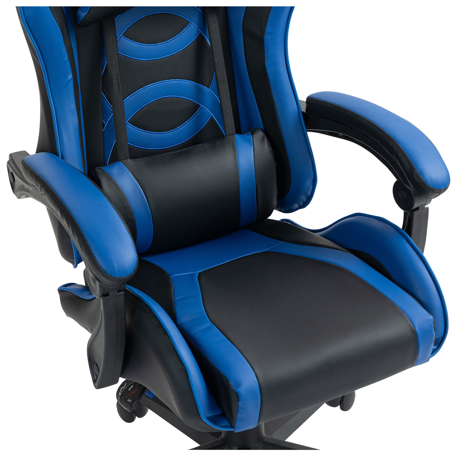 Fauteuil de jeu ergonomique à dossier haut en similicuir Tachi de Naz - Bleu
