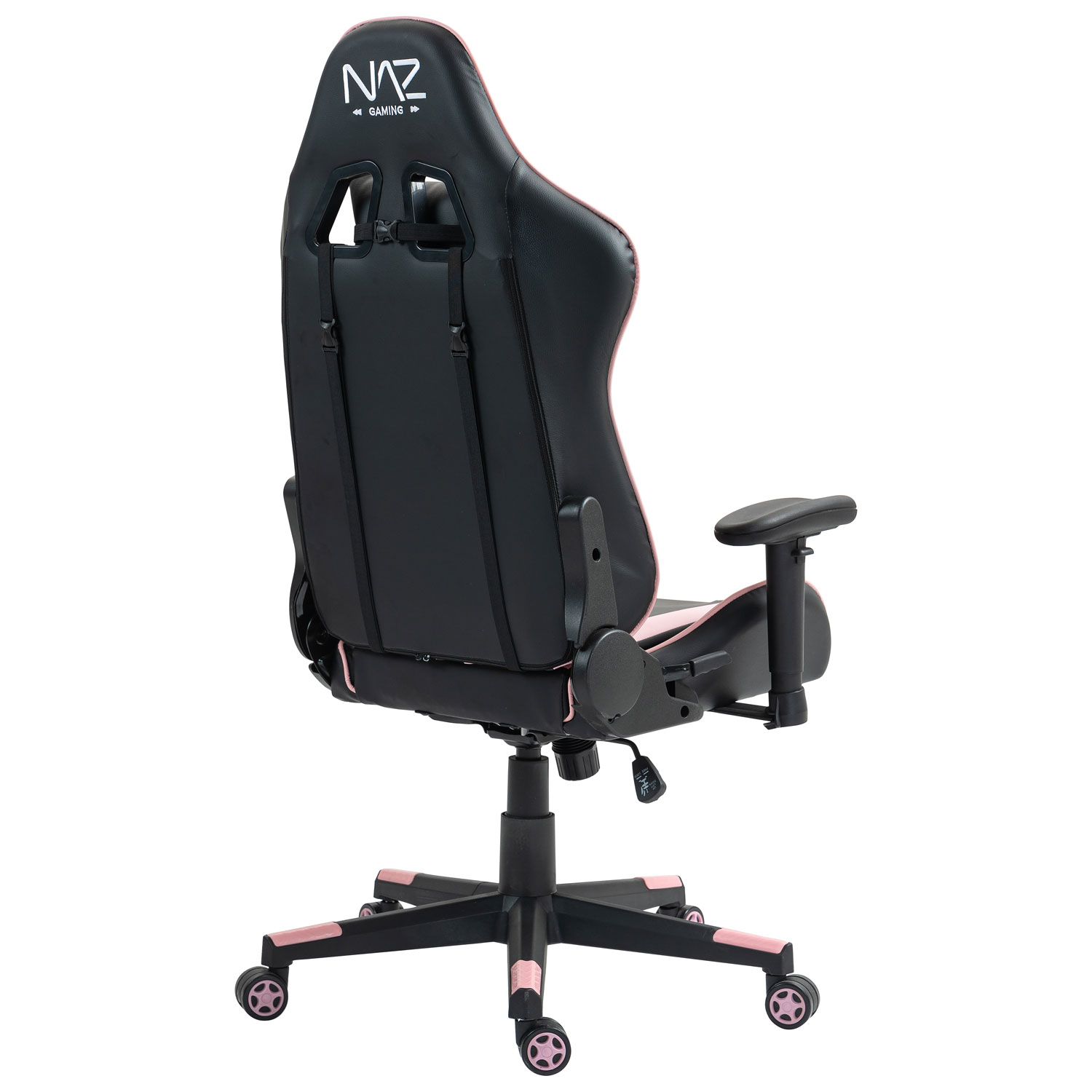 Fauteuil de jeu ergonomique à dossier haut en similicuir Gladius de Naz - Rose
