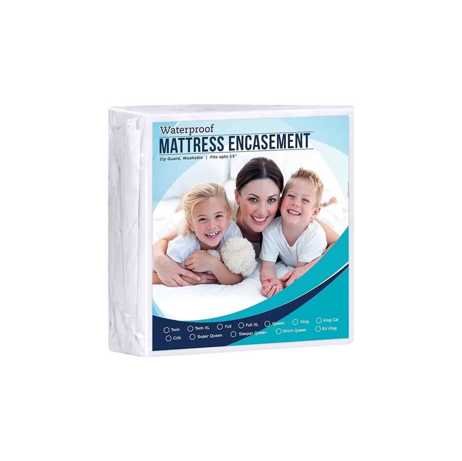 Queen Size Zippered Mattress Encasement - 100% Waterproof, Bed Bug Proof Protector - Absorbent Six-Sided Mattress Cover for Complete Bedding