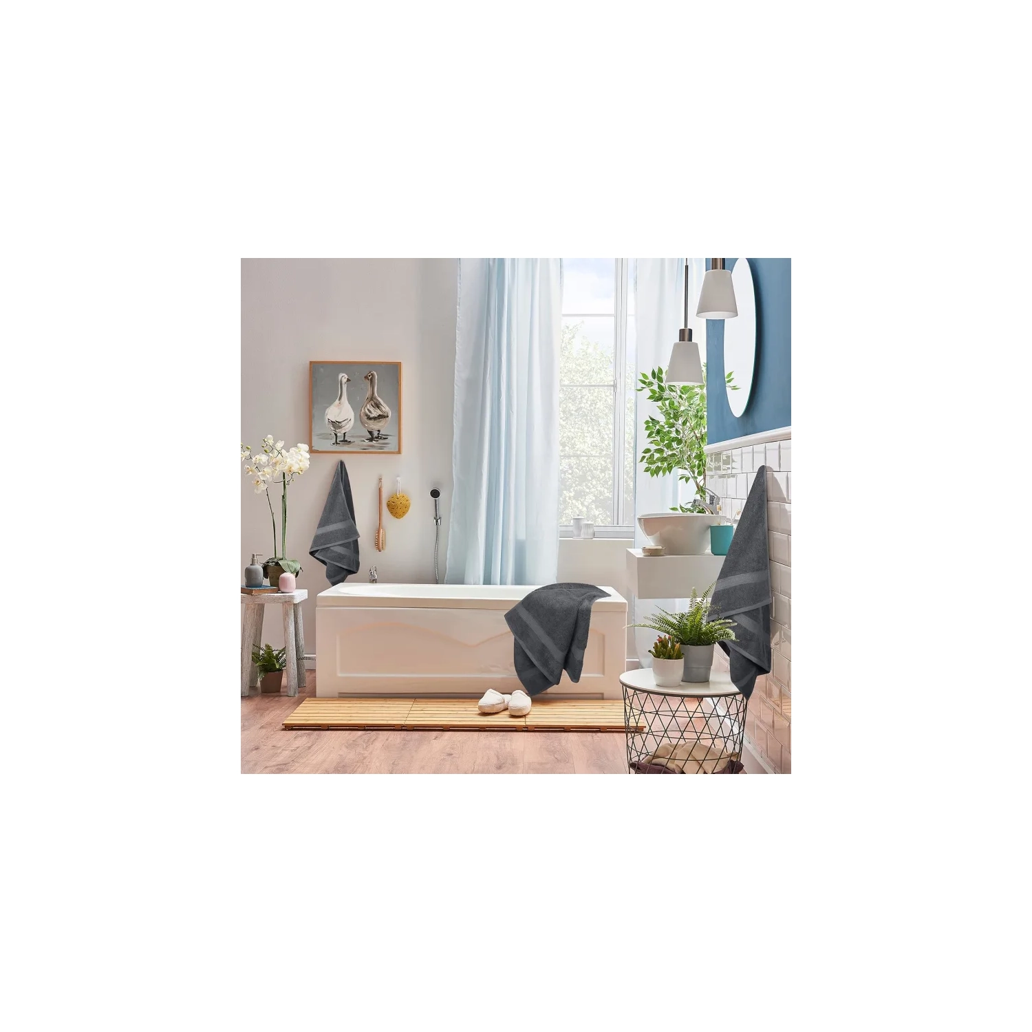 8-Piece Premium Towel Set - 2 Bath Towels, 2 Hand Towels, and 4 Wash Cloths - 600 GSM, 100% Ring Spun Cotton for Exceptional Absorbency - Perfect for