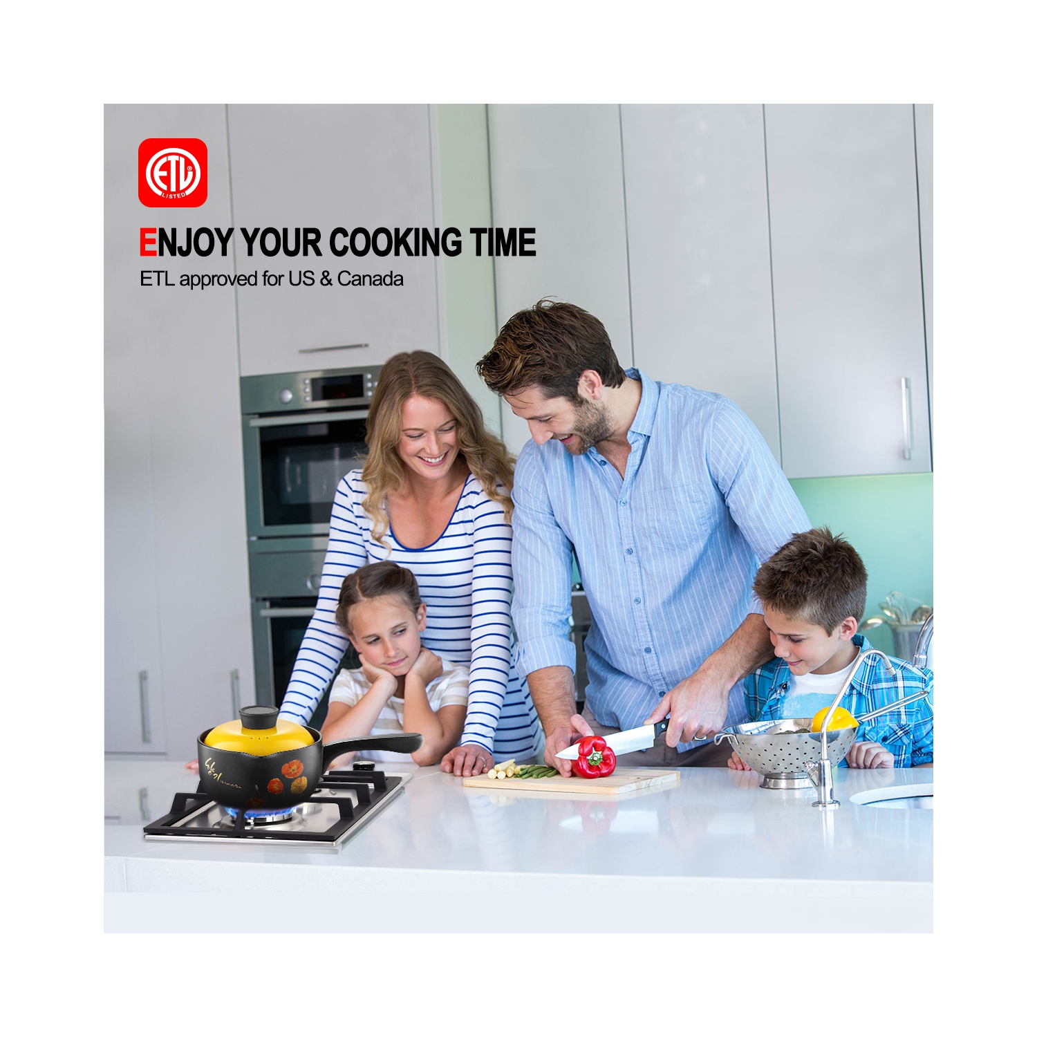 GASLAND 12" 2 Burners NG/LPG Convertible Gas Cooktop, ETL Certified, Stainless Steels