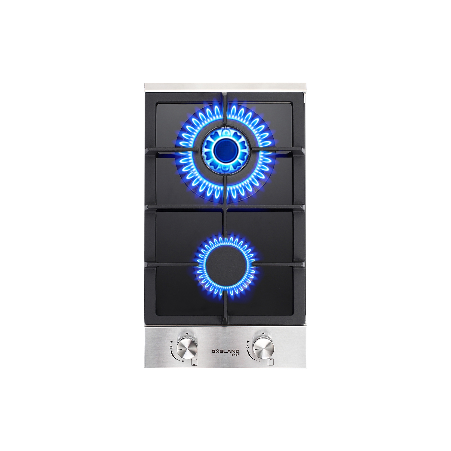 GASLAND 12" 2 Burners NG/LPG Convertible Gas Cooktop, ETL Certified, Stainless Steels, Black