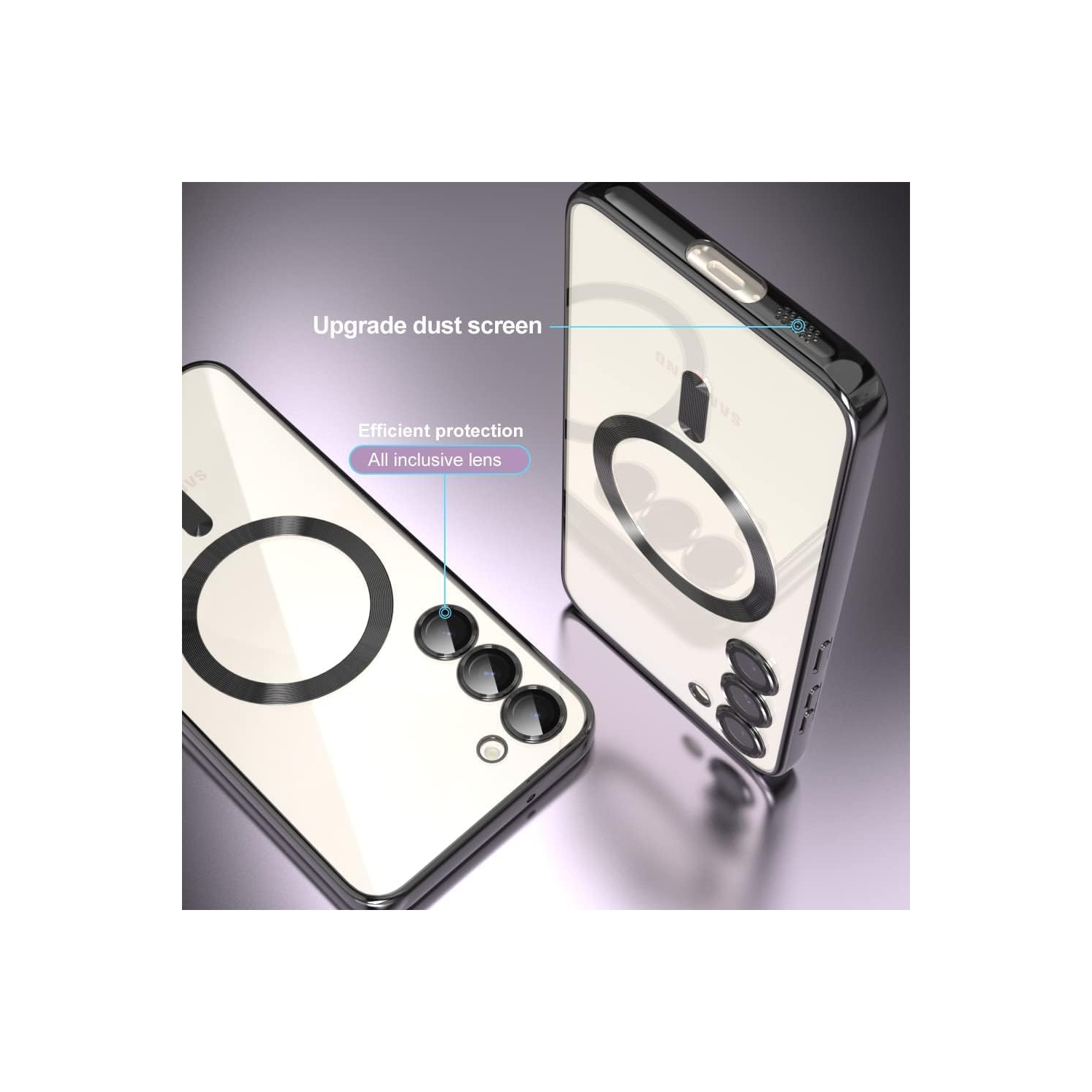 Magnetic Case Designed for Samsung Galaxy S24 Ultra 5G - Compatible with MagSafe Charging & Accessories - Black