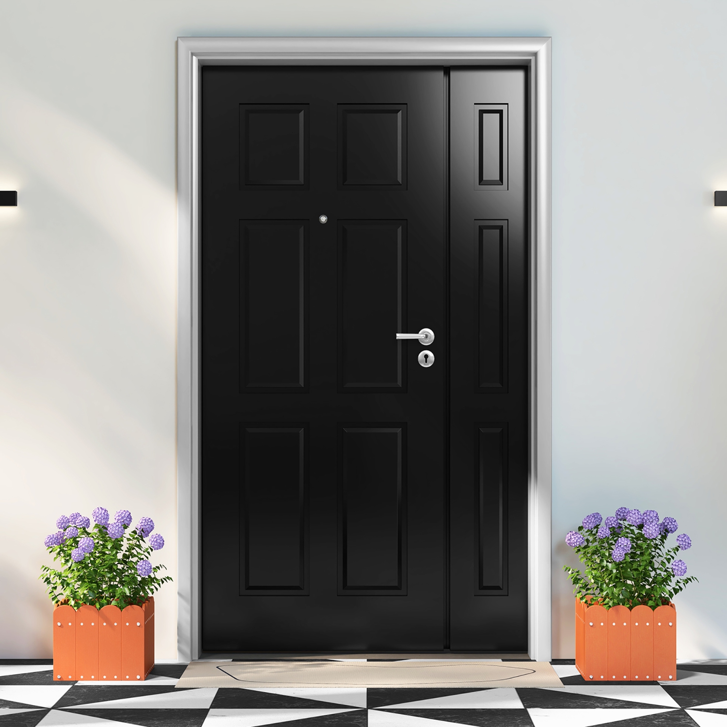 Gymax 2 Pack Square Planter Box Weather-Resistant HDPE Flower Pot Garden Bed