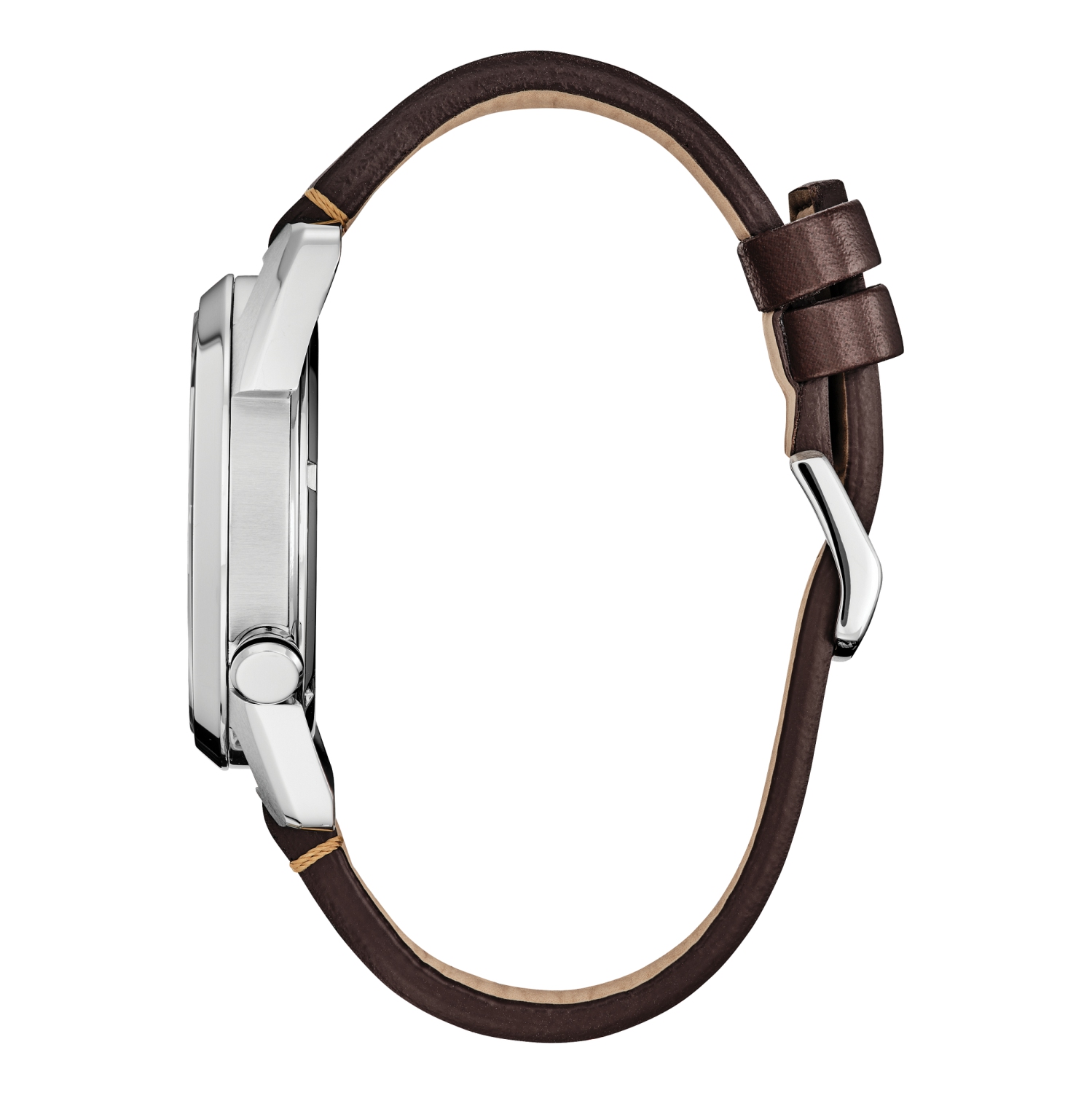 Citizen - Mens Avatar Pandora Japanese Eco-Drive Watch 42mm Silver-Tone Stainless Steel Case Brown Leather Strap with Blue Dial