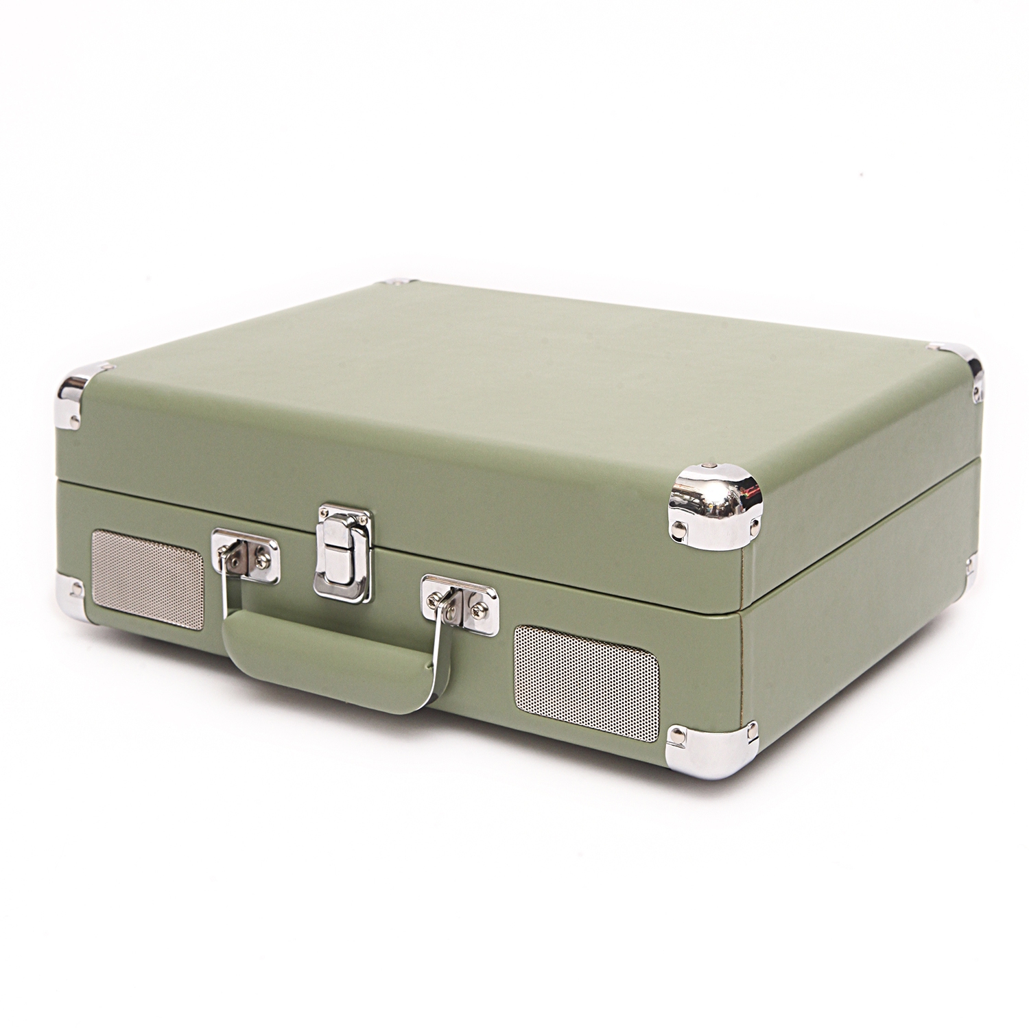 Arkrocket Curiosity Bluetooth Turntable Retro Suitcase 3-Speed Record Player with Built-in Speakers-Mint Green