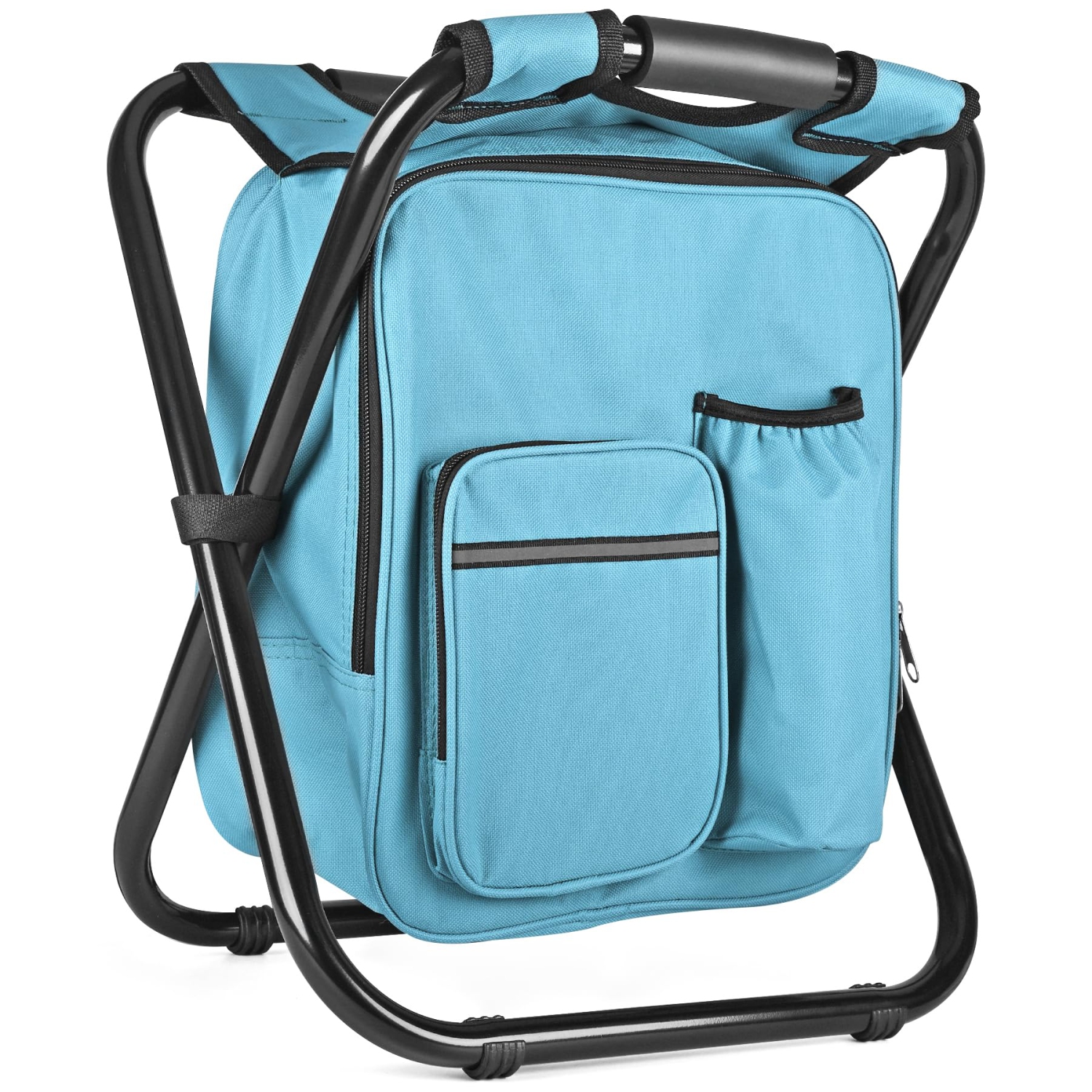 Backpack Stool Cooler Chair Heavy Duty 400 LBS Max Load Portable Lightweight Stool Folding Cooler Stool for Camping Hunting Fishing