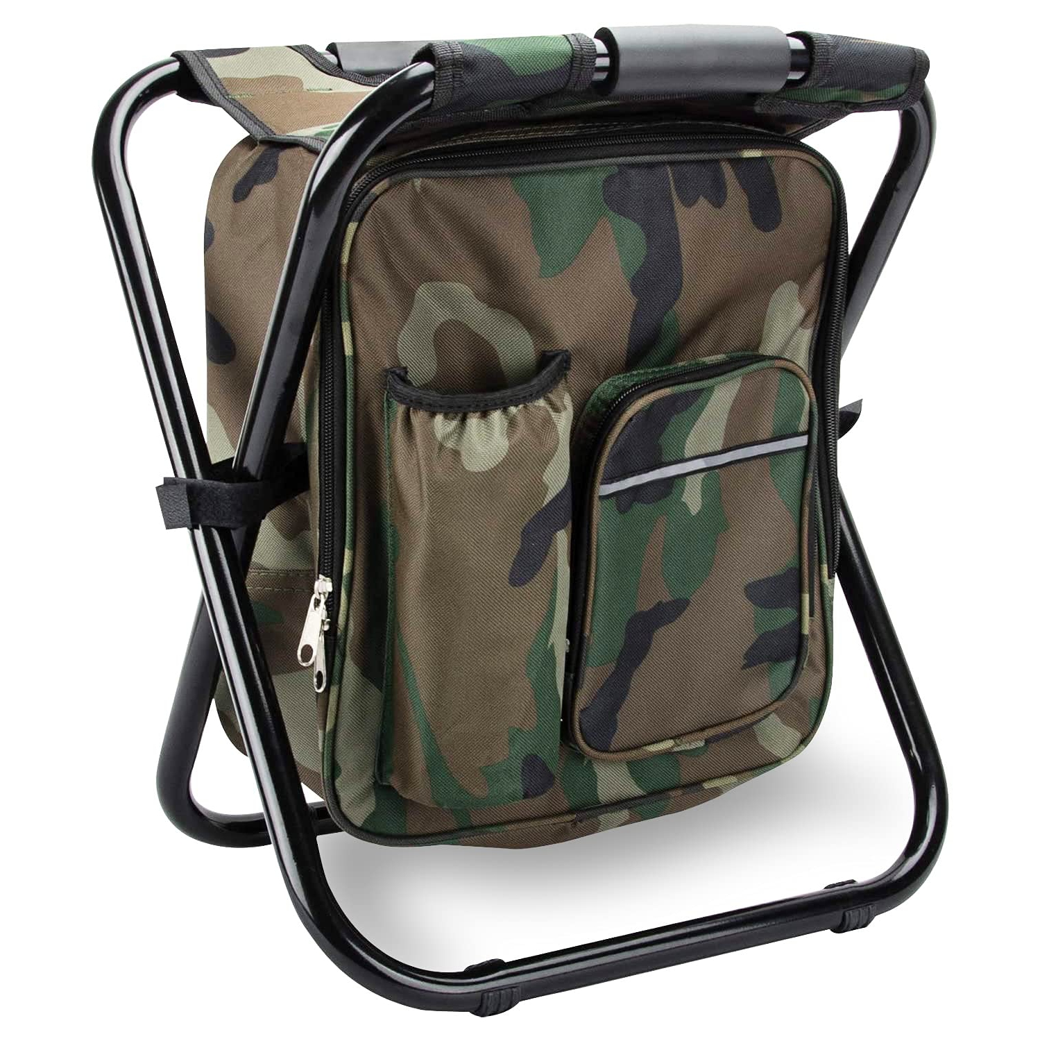 Backpack Stool Cooler Chair Heavy Duty 400 LBS Max Load Portable Lightweight Stool Folding Cooler Stool for Camping Hunting Fishing