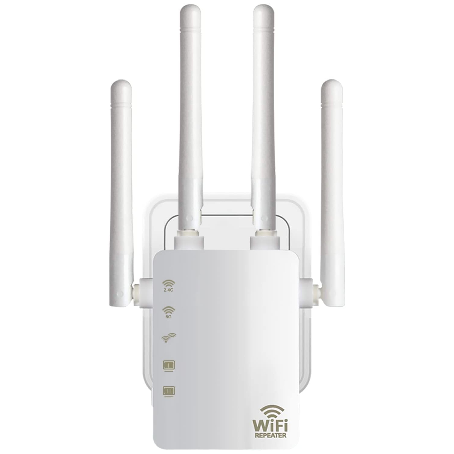 WiFi Range Extender 1200Mbps Dual Band 5G&2.4GHz Wireless Signal Booster WiFi Repeater for Home with 2 of 10/100 Mbps Ethernet ports