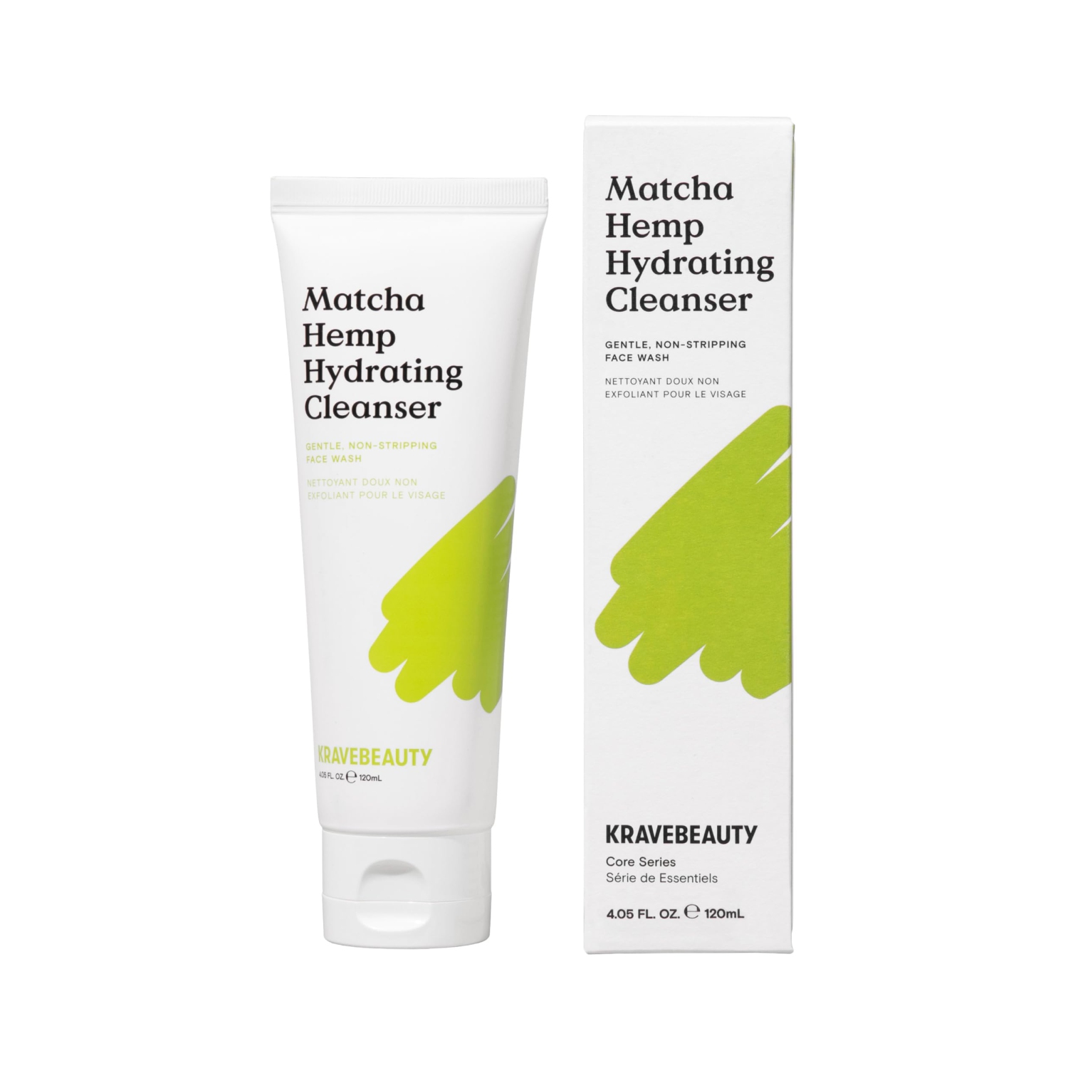 KraveBeauty Matcha Hemp Hydrating Cleanser for All Skin Types, Vegan and Cruelty Free, 4.05 fl oz