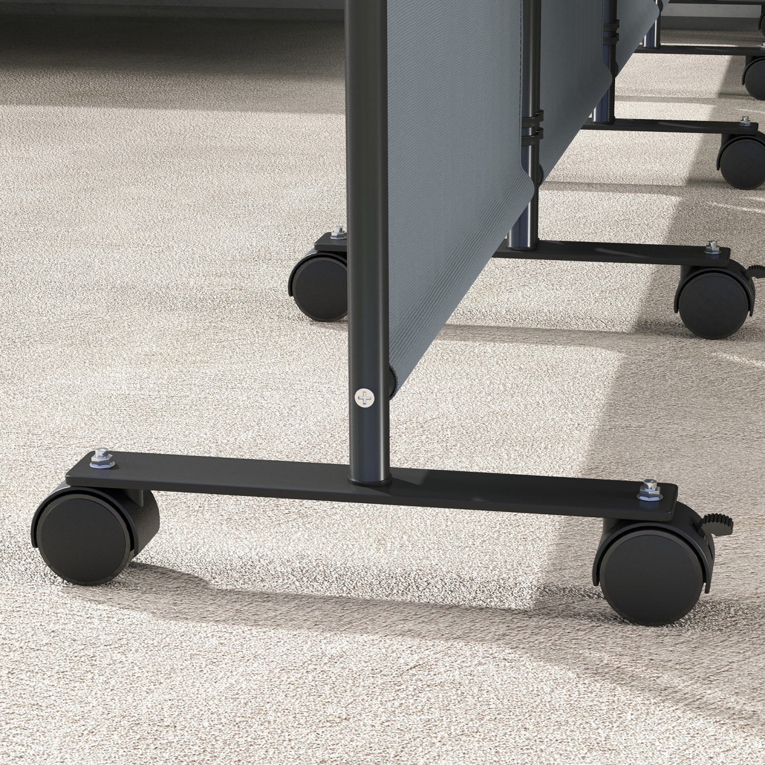 Outsunny 4 Panel Folding Room Divider with Lockable Wheels, 5.6ft Rolling Privacy Screen, Portable Freestanding Room Partition Separator for Home