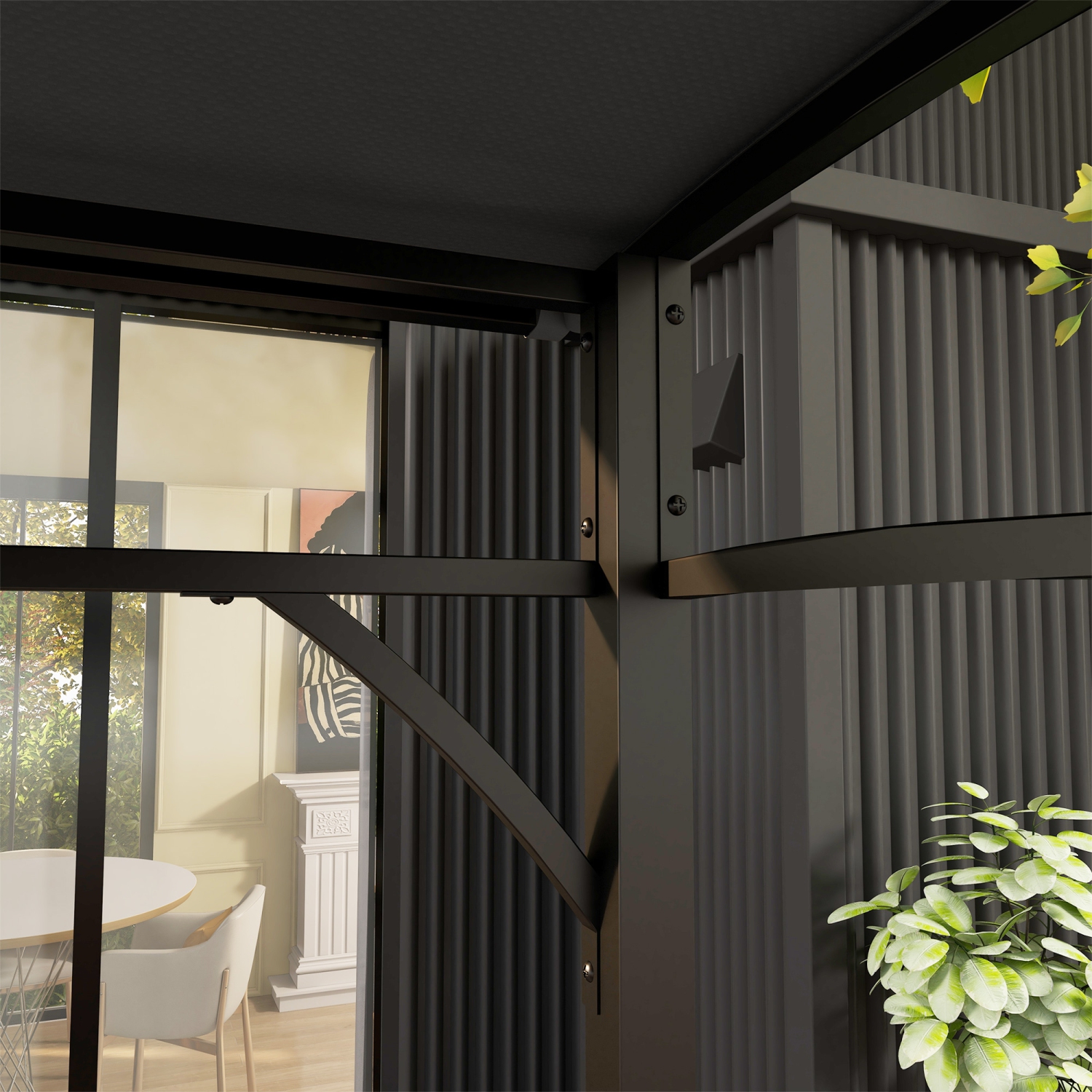 Outsunny 7' x 5' BBQ Grill Gazebo Tent, Garden Grill Canopy with Steel Frame and Hooks, Outdoor Sun Shade, Charcoal Grey