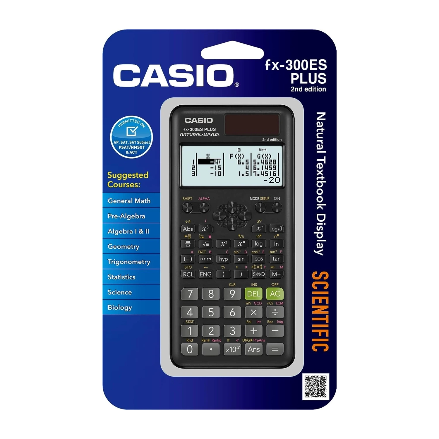 Casio fx-300ESPLUS2 2nd Edition - Standard Scientific Calculator in Black FX-300ESPLS2 for Precise Calculations