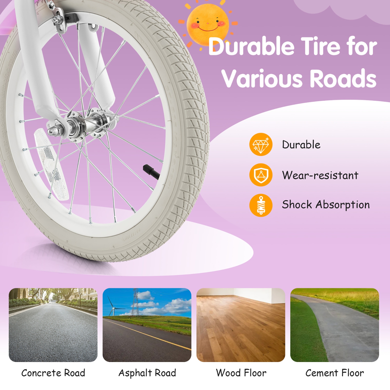 Gymax 16'' Kids Bicycle Children's Training Bicycle w/ Removable Training Wheels & Basket