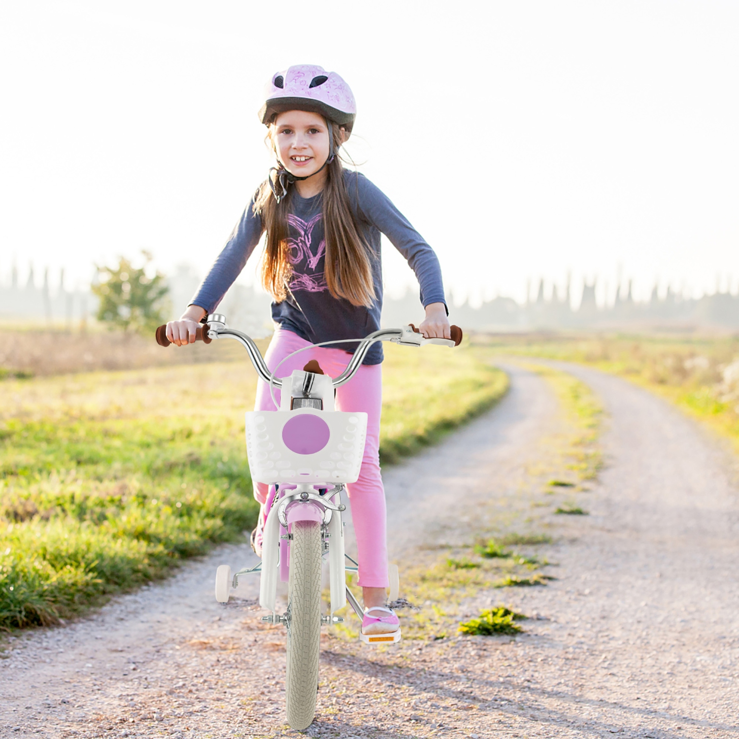 Gymax 18'' Kids Bicycle Children's Training Bicycle w/ Removable Training Wheels & Basket