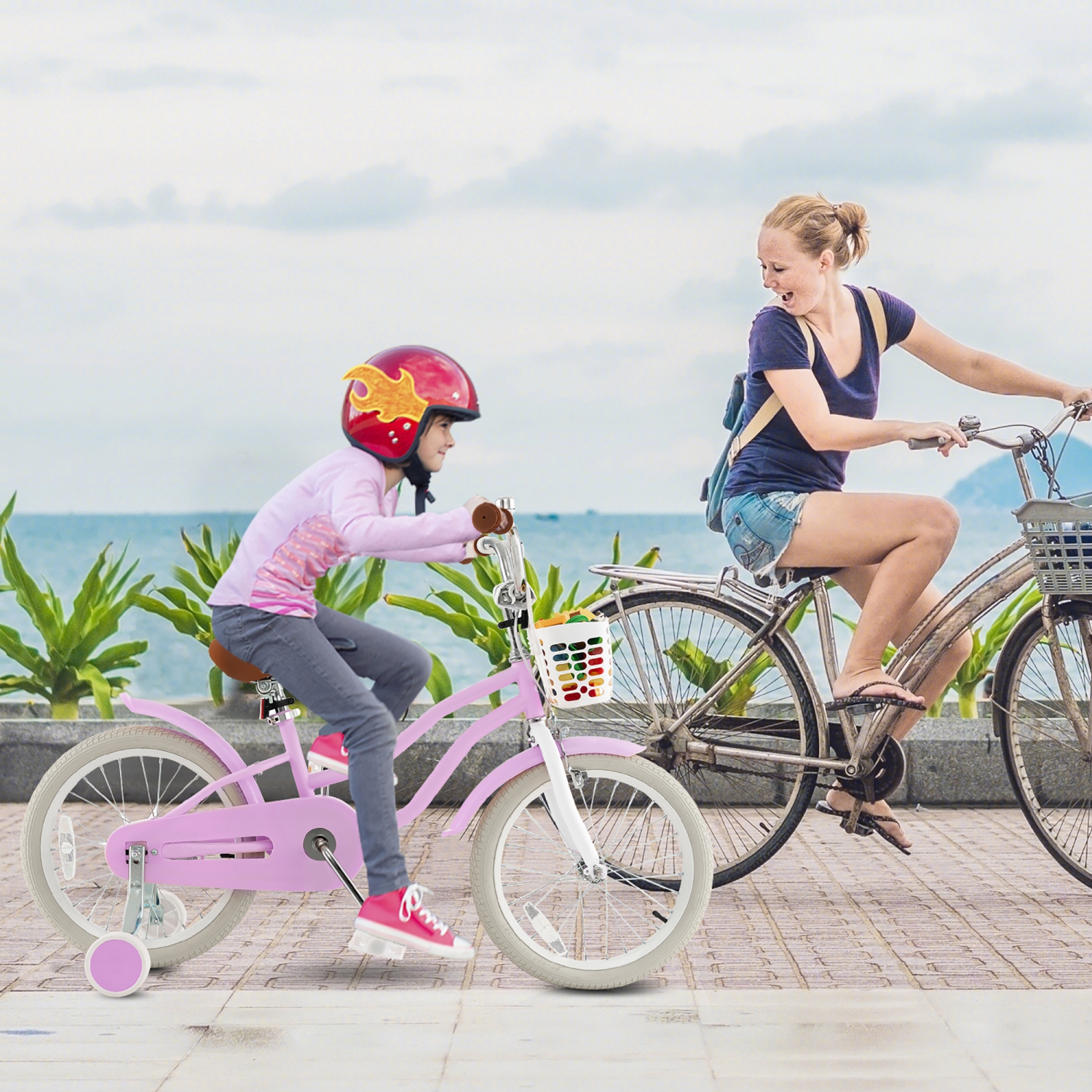 Gymax 18'' Kids Bicycle Children's Training Bicycle w/ Removable Training Wheels & Basket