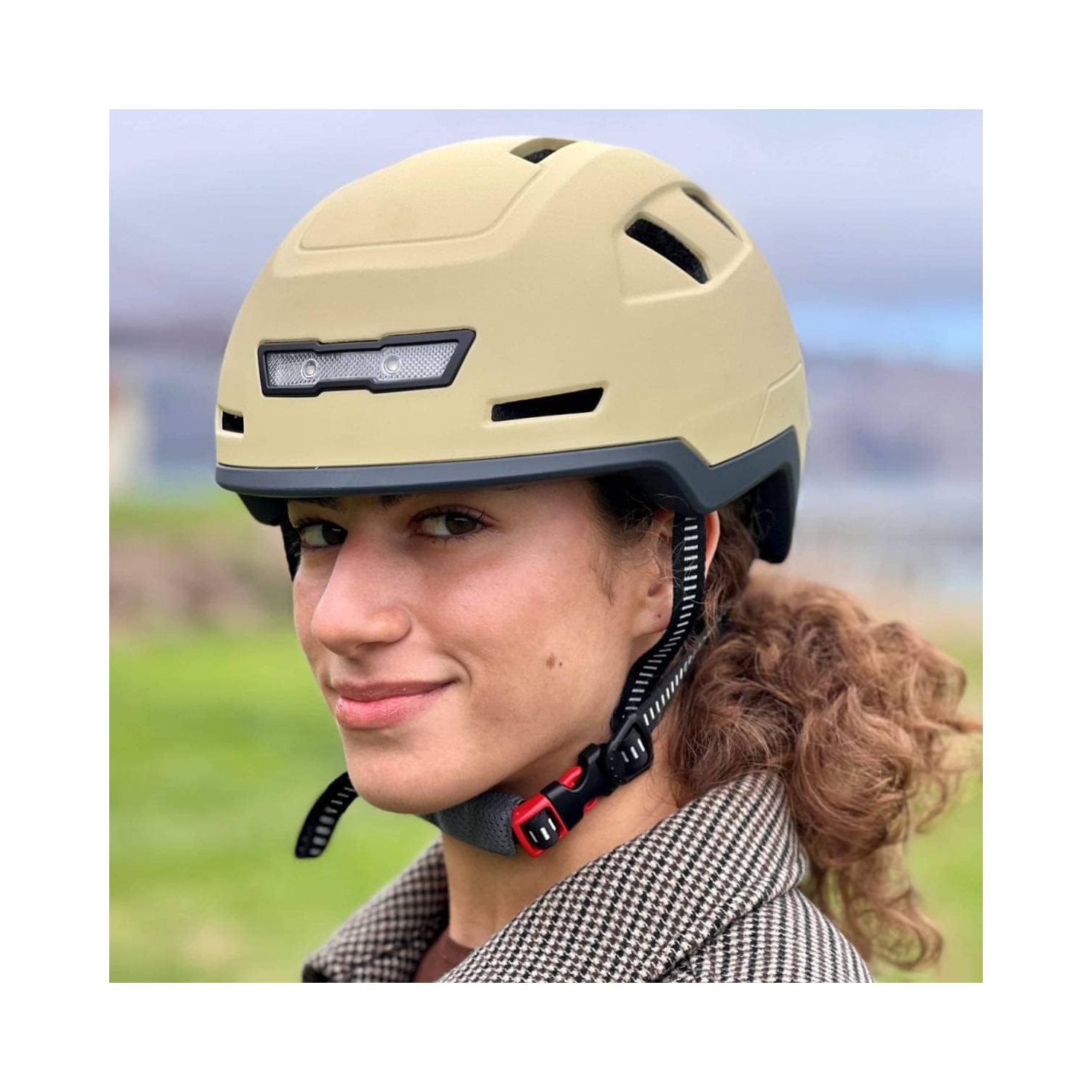 XNITO Electric Bike Helmet with LED Lights - CPSC & NTA-8776 Dual Certified - Class 3 E-Bikes, Bicycle, Scooters, Onewheel, Skateboard - HEMP