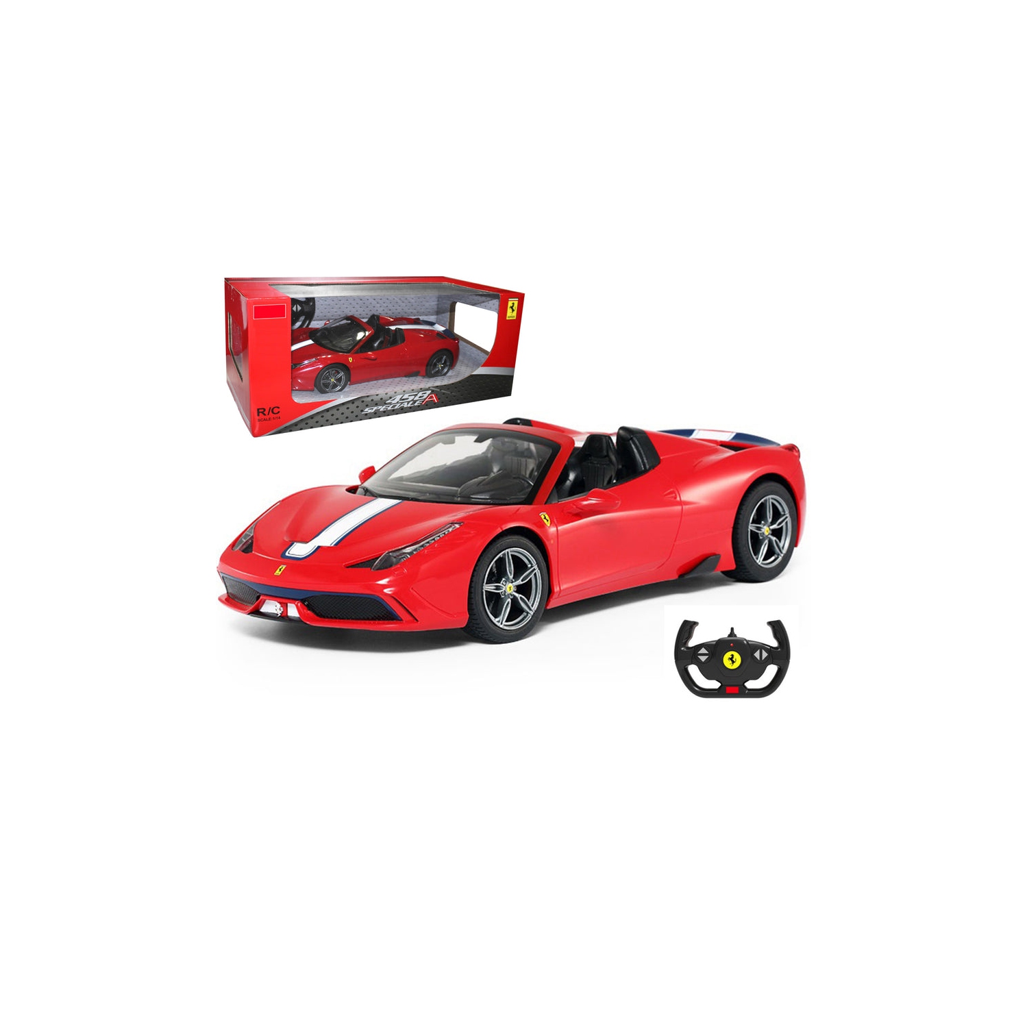 Ferrari 458 Speciale voiture télécommandée convertible à échelle 1/14 avec phares fonctionnels de Rastar