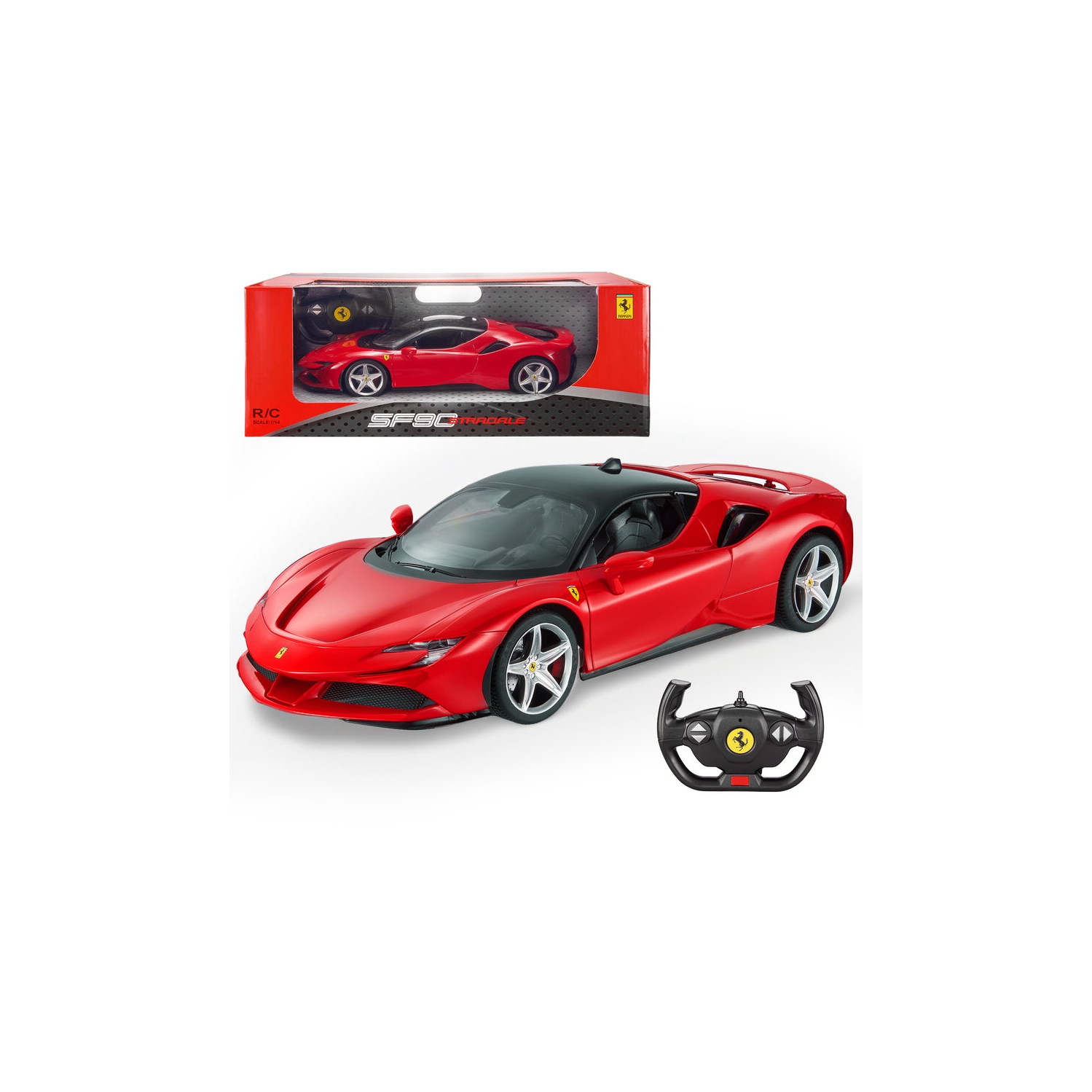 Ferrari SF90 Stradale RC Car 1/14 Scale Licensed Remote Control Toy Car with Working Lights, Rastar