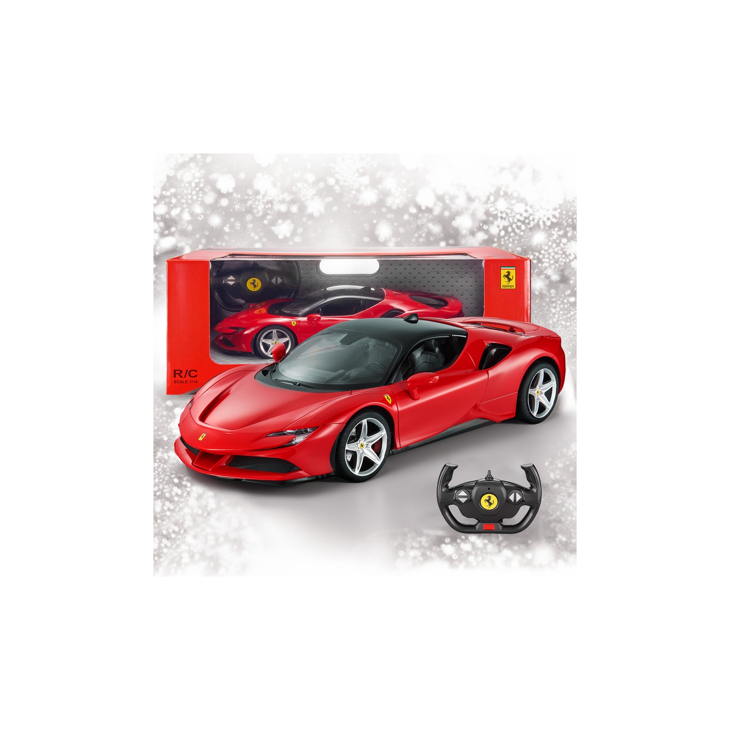 Ferrari SF90 Stradale RC Car 1/14 Scale Licensed Remote Control Toy Car with Working Lights, Rastar