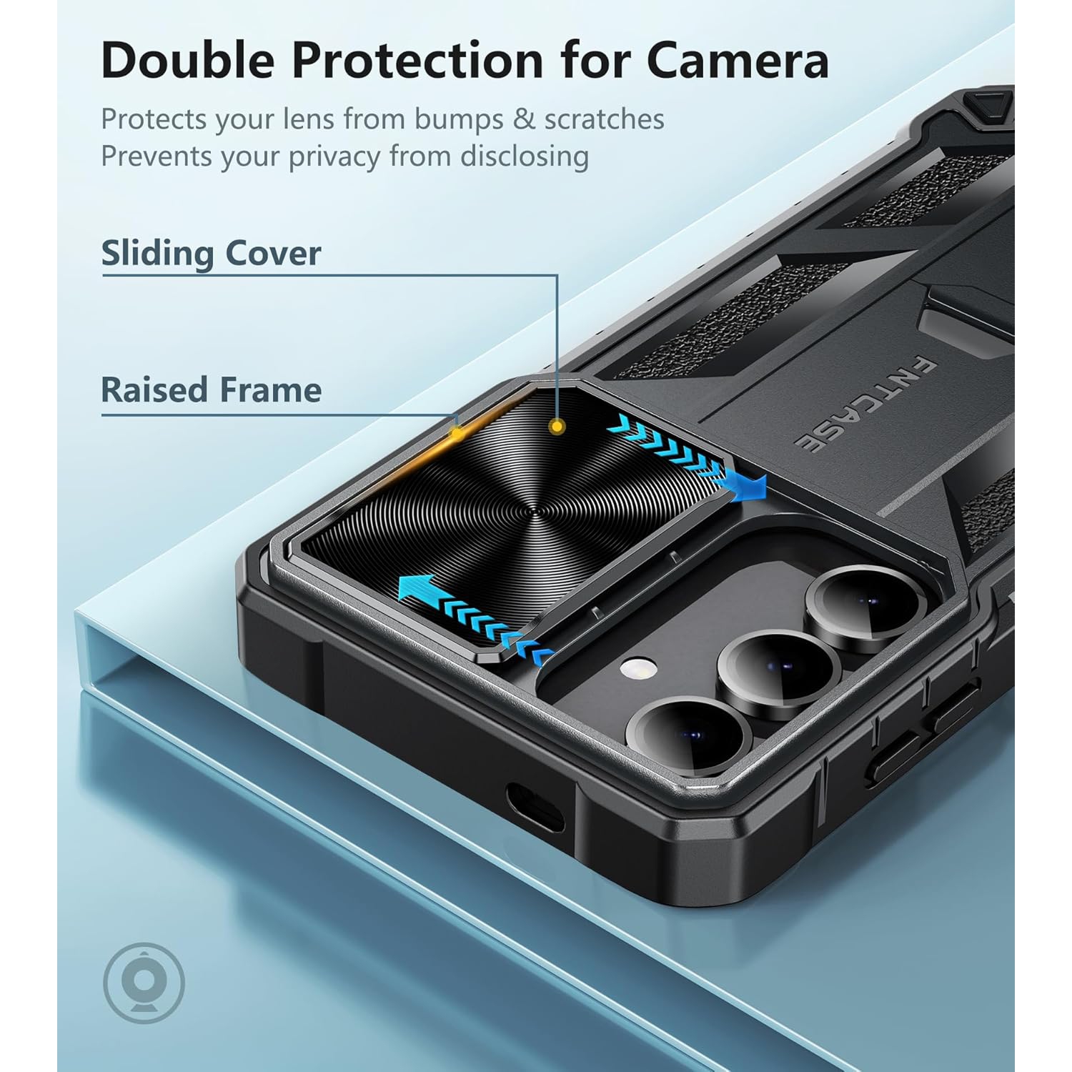 Étui de protection pour Galaxy S24 de Samsung : Étui pour téléphone cellulaire résistant aux chutes de qualité militaire avec béquille et glissière |