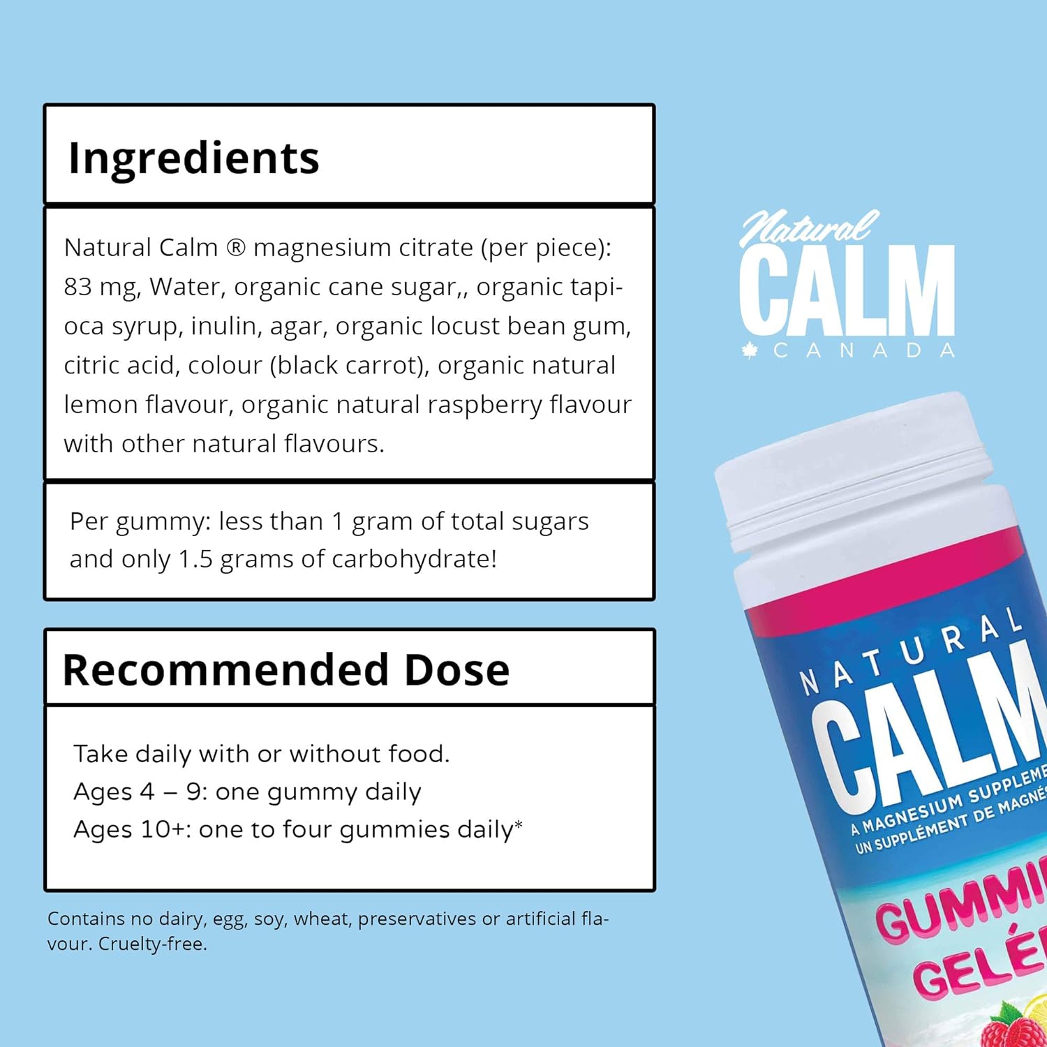 Natural Calm Magnesium Gummies, 120 Count - Chewable