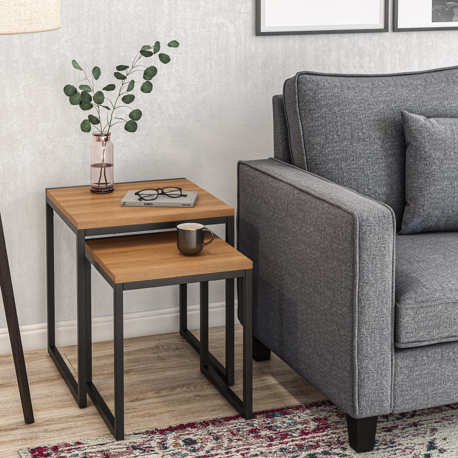 CorLiving LFF-390-C Square Nesting Side Tables