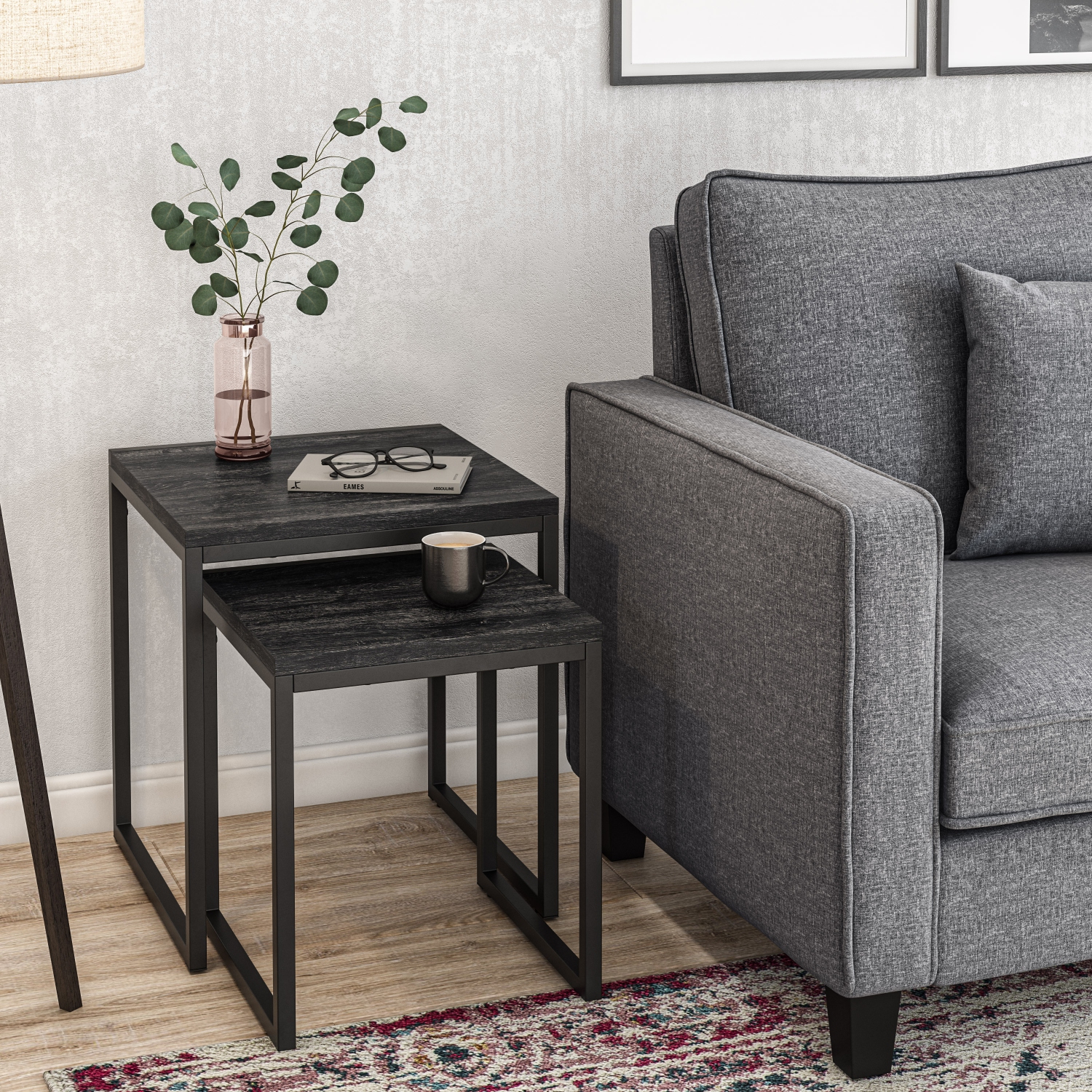 CorLiving LFF-393-C Square Nesting Side Tables