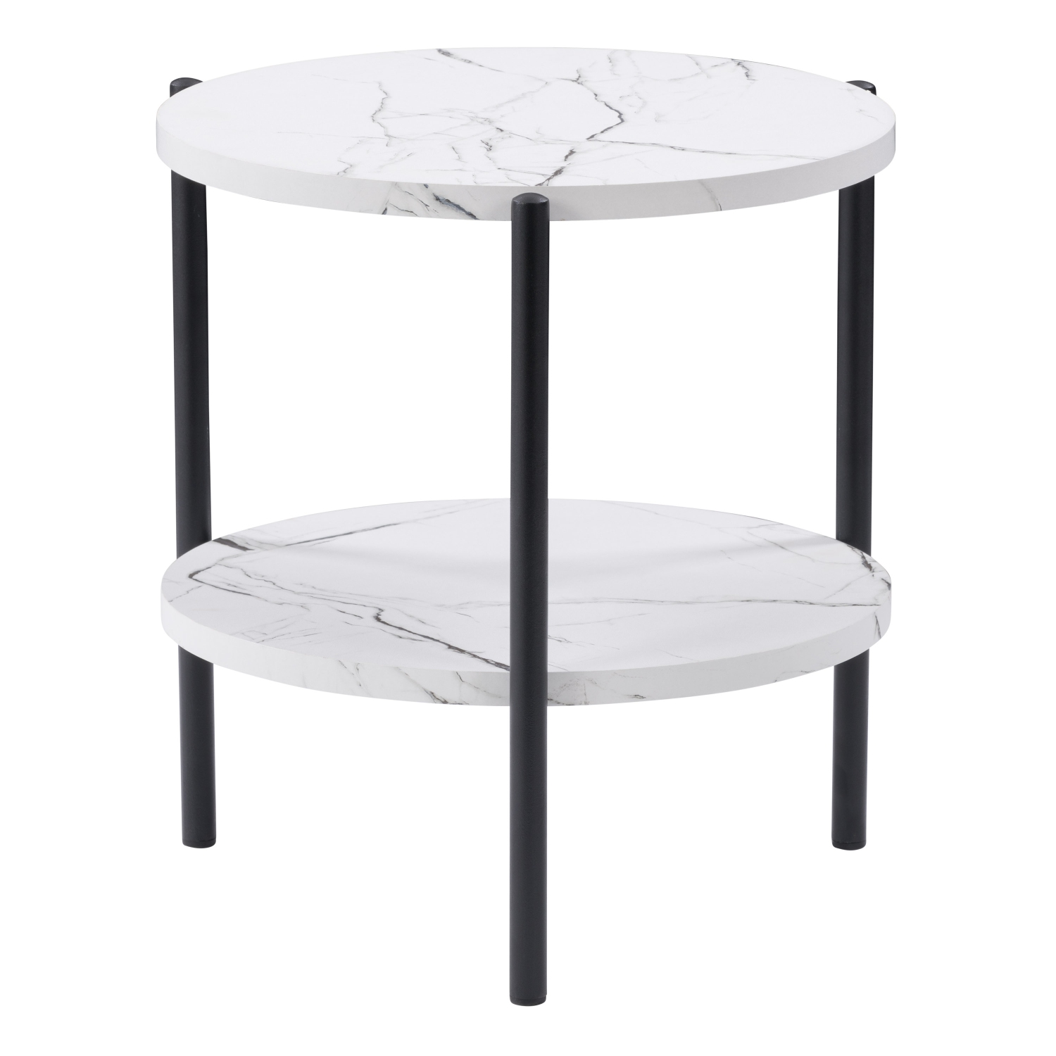 CorLiving Ayla Marbled Effect Two Tiered End Table