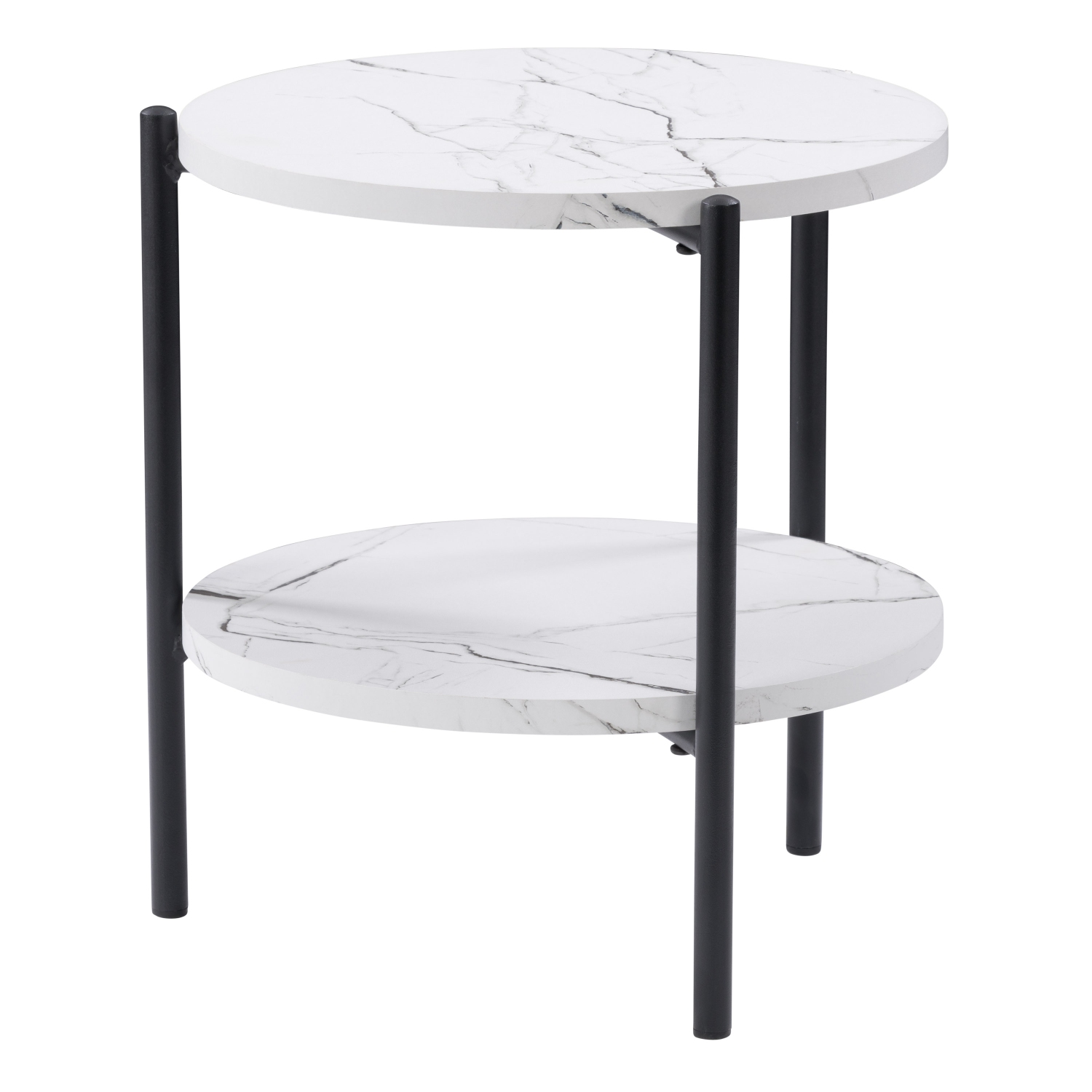 CorLiving Ayla Marbled Effect Two Tiered End Table