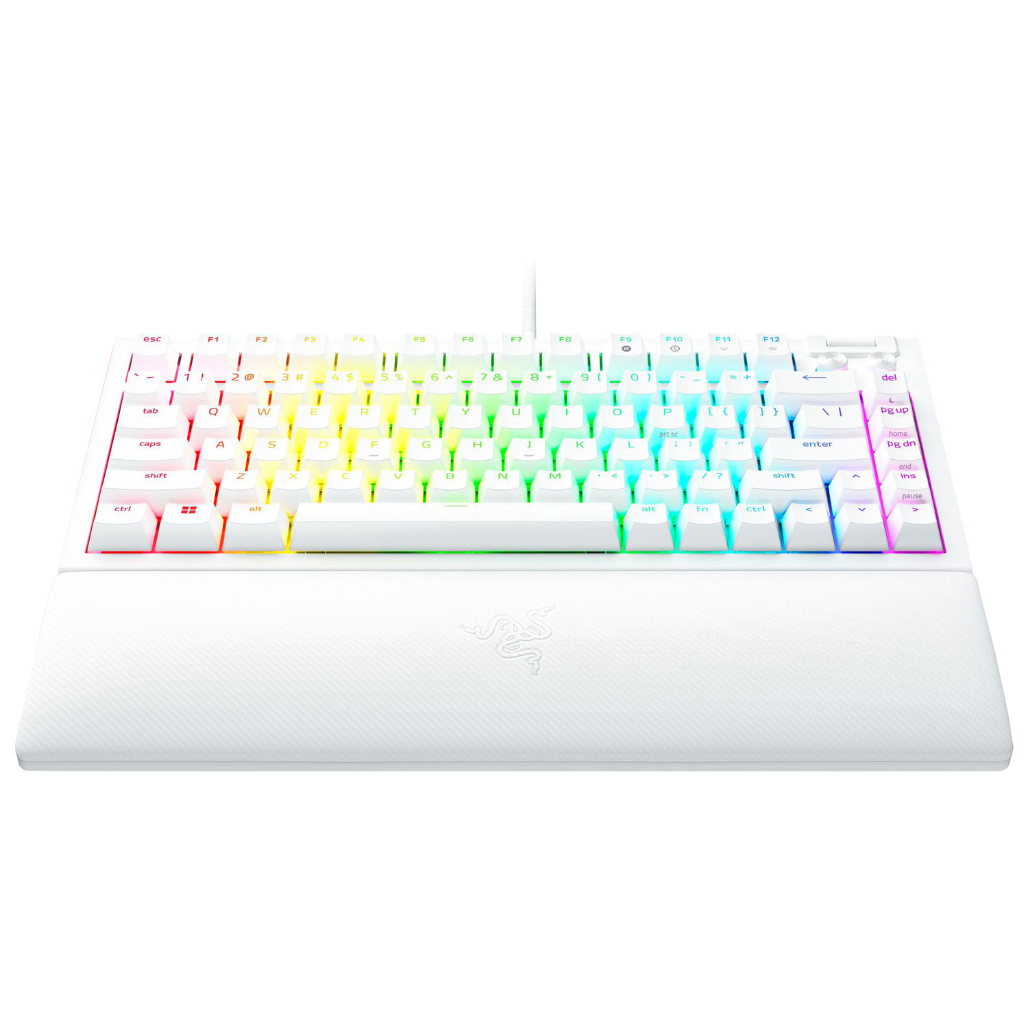 Clavier de jeu ergonomique à 75 % BlackWidow V4 de Razer - Blanc