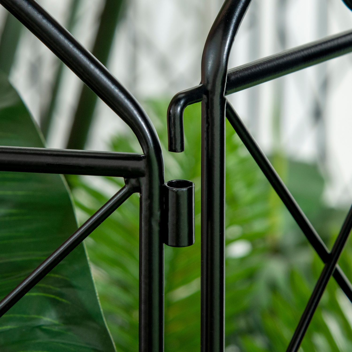 Outsunny Garden Fence, 4 Pack Metal Fence Panels, 11.5' Decorative Border Flower Edging for Yard, Landscape, Patio, Outdoor Decor, 43" H, Curved