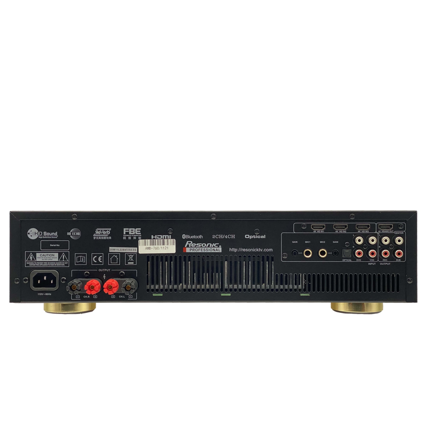 Resonic AMD-960 960W HD ECHO & REVERB KARAOKE MIXING AMPLIFIER BUILT-IN 4K HDMI ARC,OPTICAL, BLUETOOTH, DIGITAL EQUALIZER