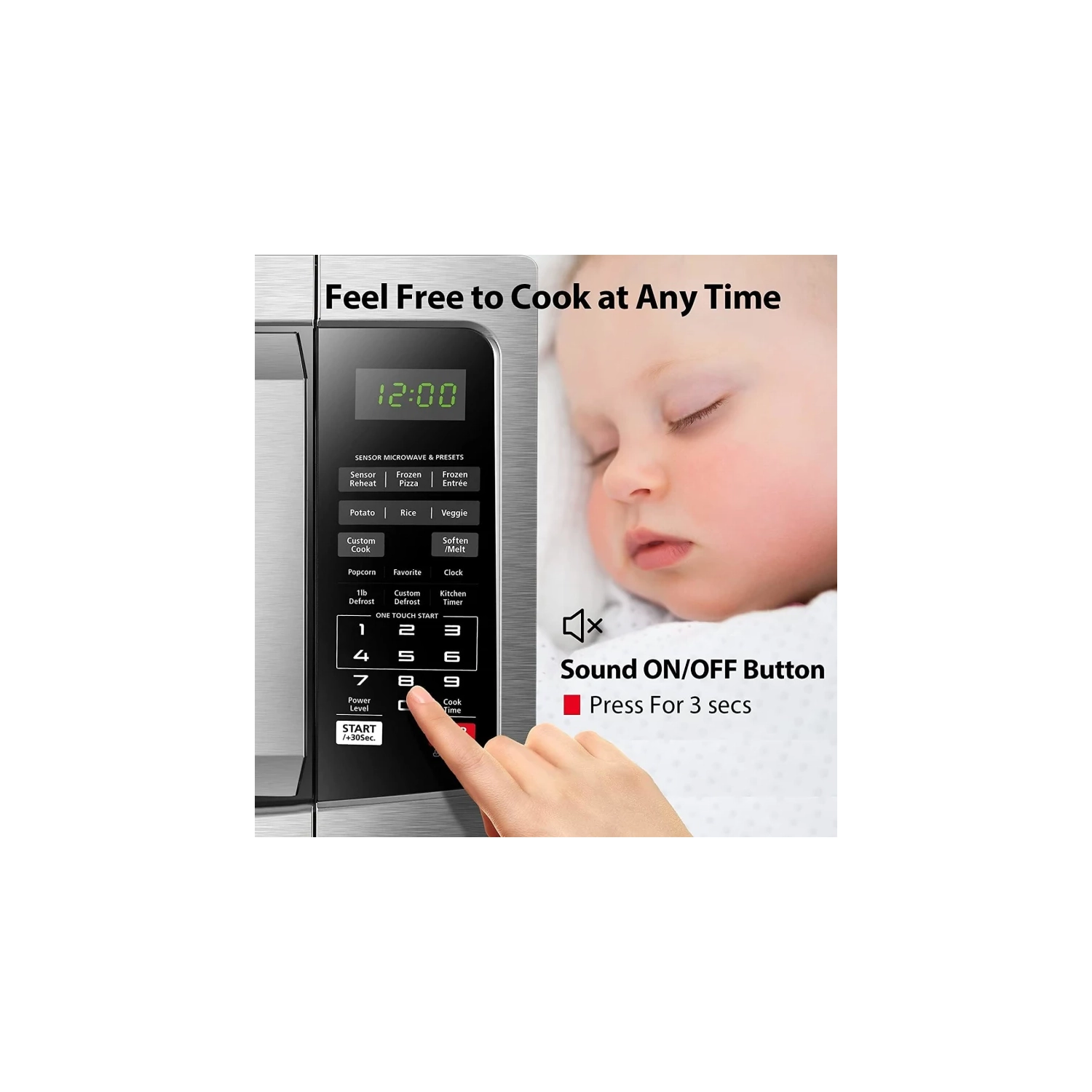 Four à micro-ondes ML-EM31P(SS)/CA de TOSHIBA : Capteur intelligent, intérieur Easy Clean, mode ECO, son activé/désactivé -1,2 pi3 En acier inoxydable