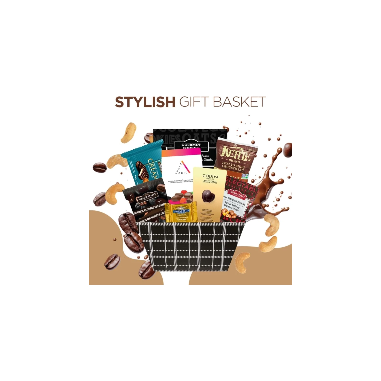 Stylish Gift Basket for Valentine's Day and Lunar New Year with Divine Chocolates, Featuring Godiva Delights