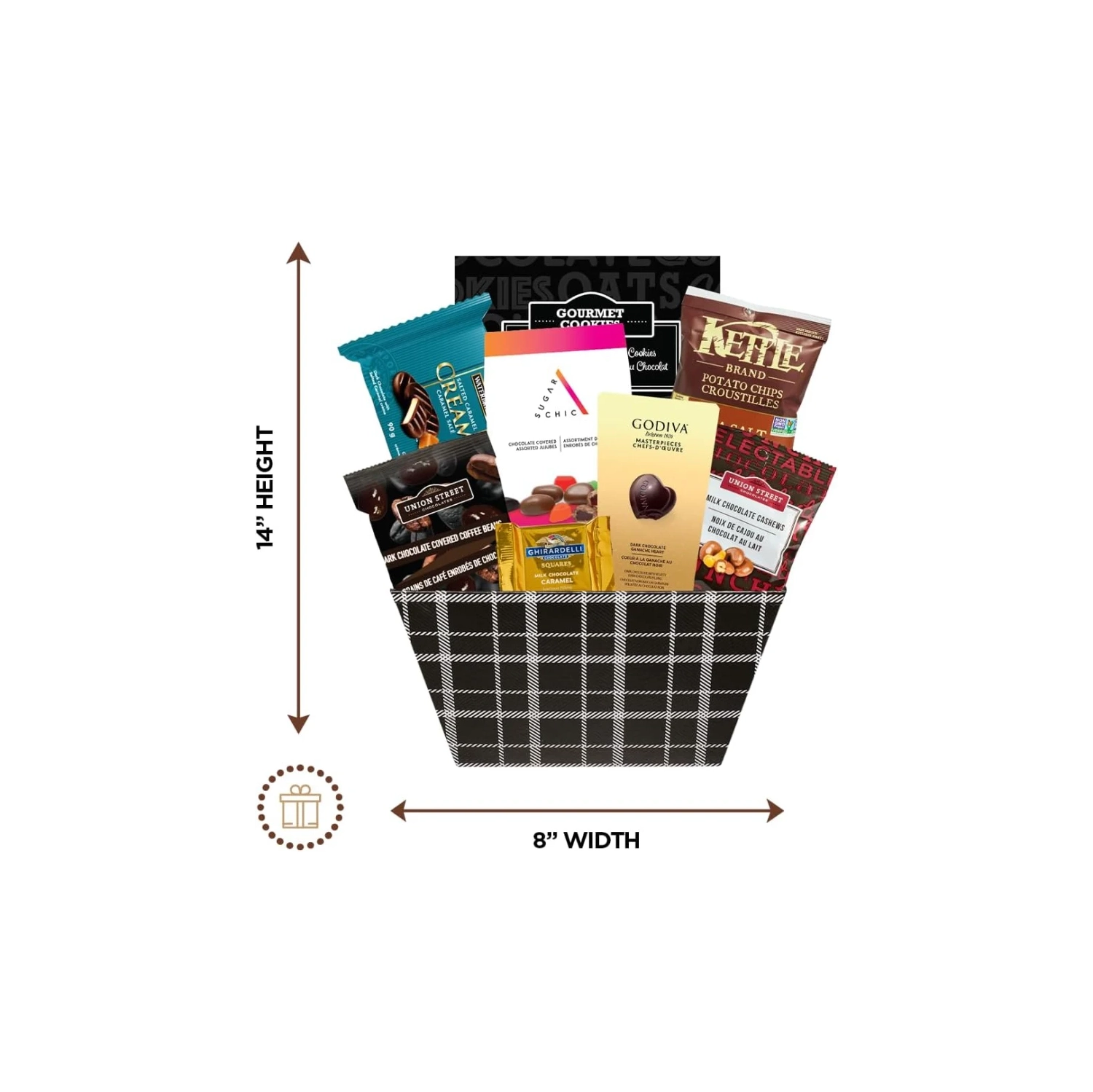 Stylish Gift Basket for Valentine's Day and Lunar New Year with Divine Chocolates, Featuring Godiva Delights