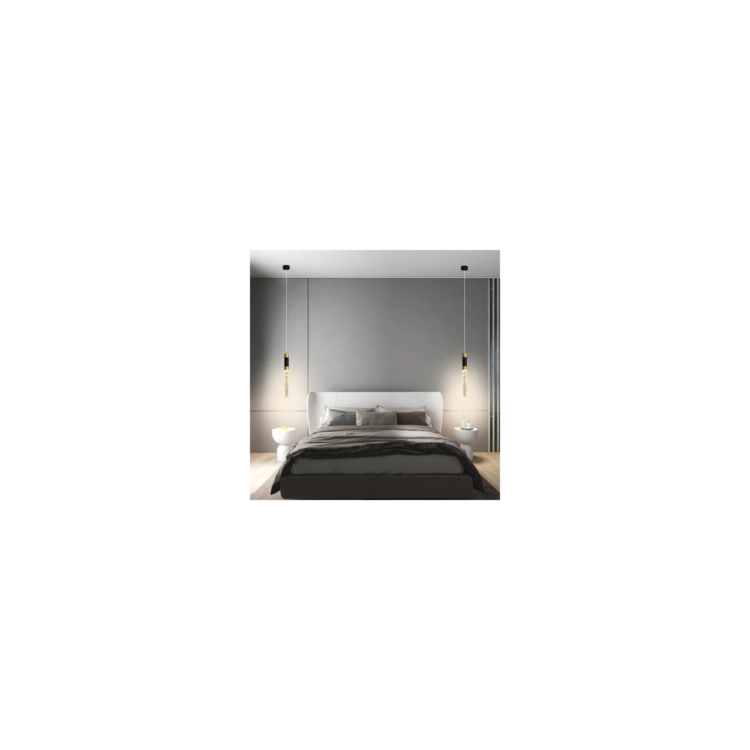 (Paquet de 3 ) Suspension moderne en cristal LED, lumière chaude, longueur réglable jusqu'à 5 pieds